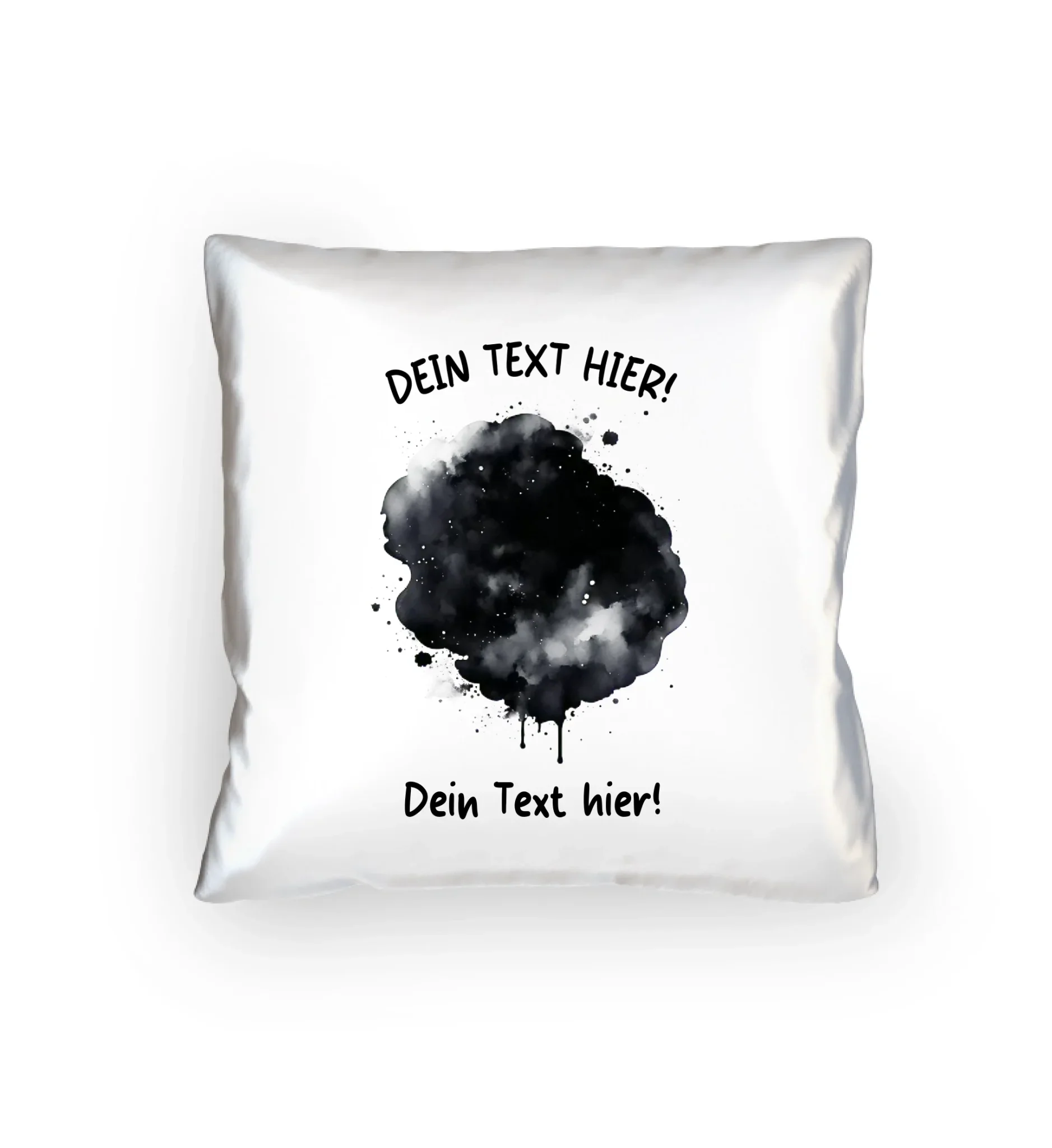 KI-Cartoon-Effekt Splash • mehrere Artikel • ’Statement-Collection’ • Wunschtext • Mein Fotomotiv - Kissen / White