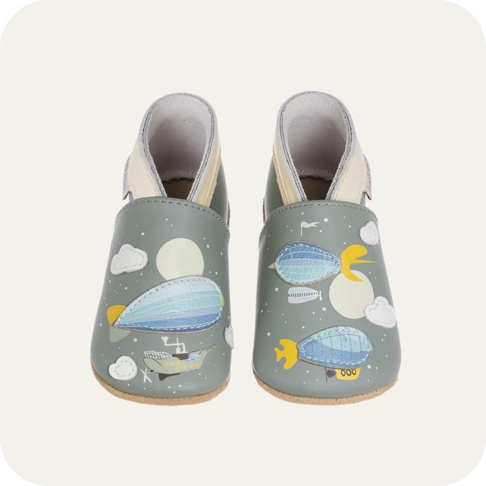 Zeppelin-Babyhausschuhe aus weichem Leder