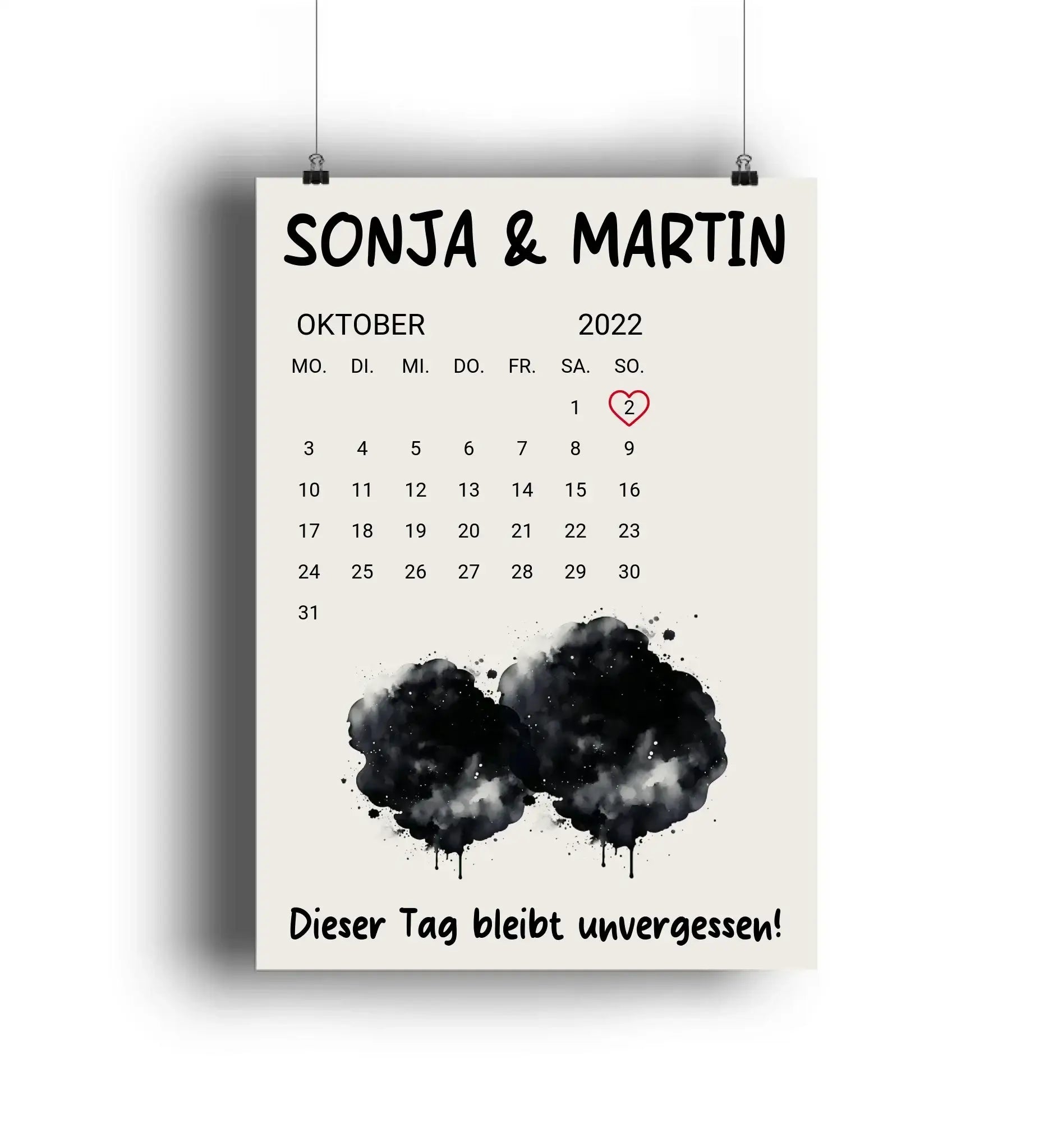 Kalender mit Wunschdatum • mehrere Artikel • ’Statement-Collection’ • Wunschtext • Mein Motiv - POSTER / 4C-Print