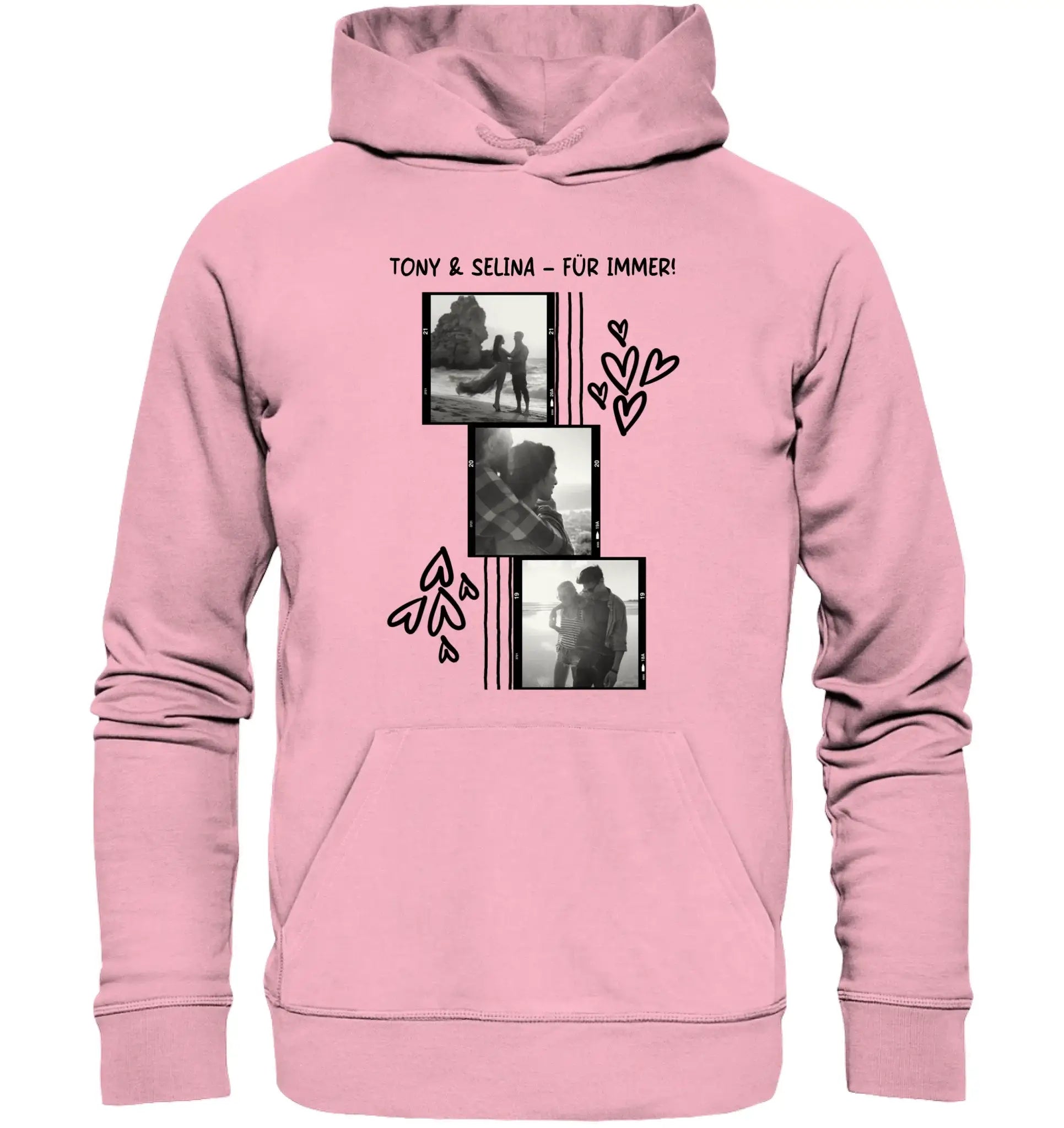 4er-Collage • mehrere Artikel • ’Statement-Collection’ • Wunschtext • Mein Fotomotiv - Unisex Hoodie • Bio Premium Plus