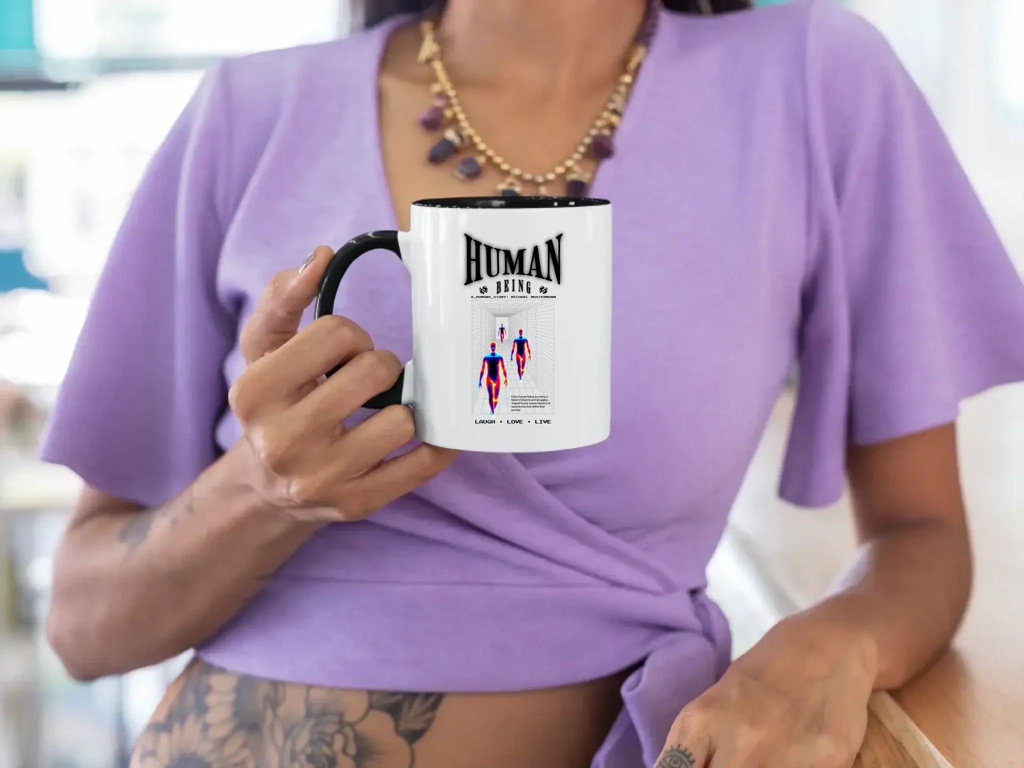 11-oz-color-rim-mug-mockup-of-a-tattooed-woman-leaning-on-a-bar-27841