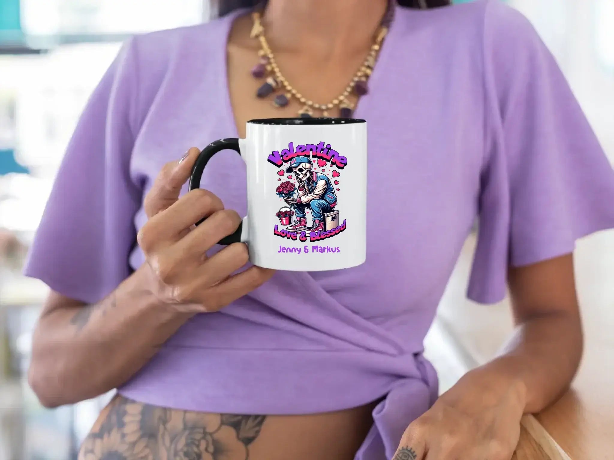 11-oz-color-rim-mug-mockup-of-a-tattooed-woman-leaning-on-a-bar-27841