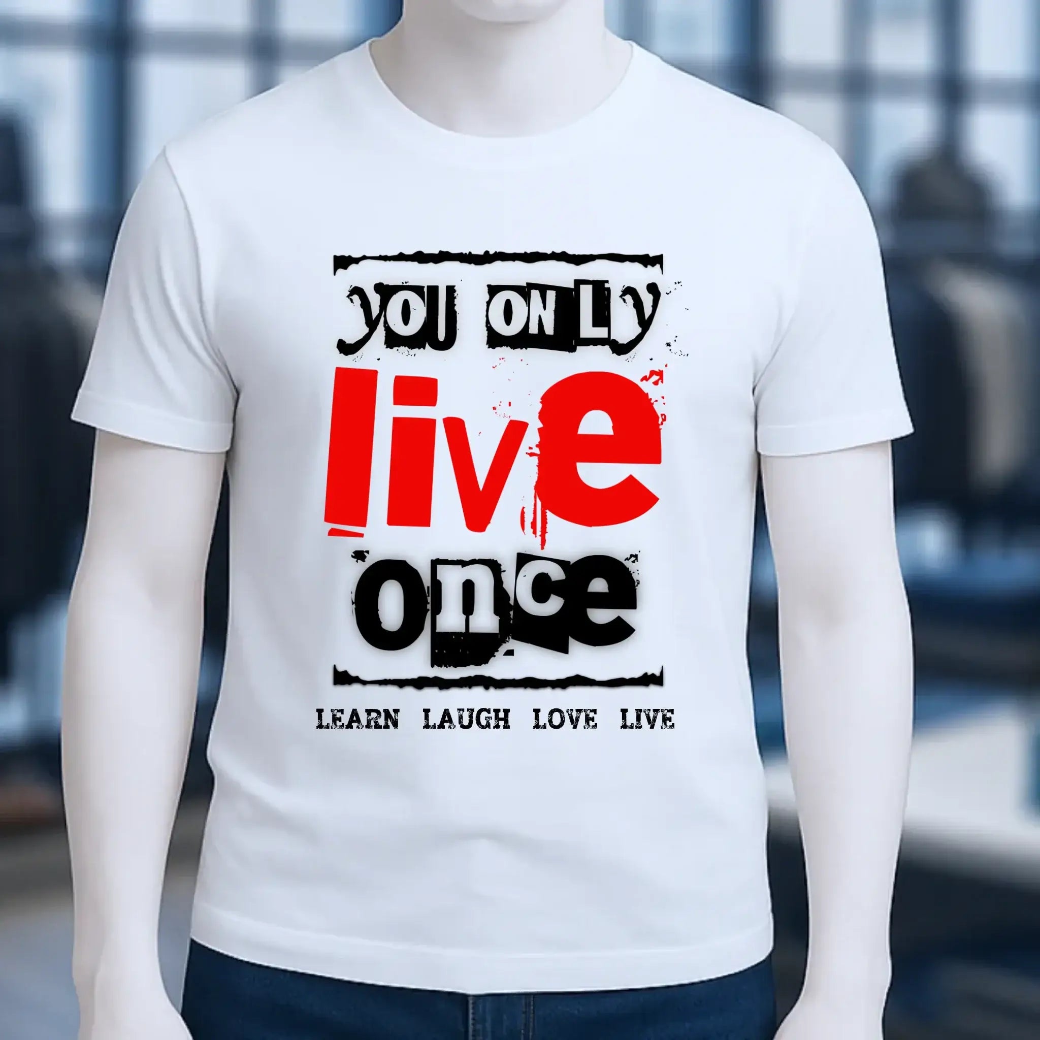4in1-Kollektion: You only live once • für Damen & Herren • Exklusivdesign • personalisiert oder ohne Personalisierung