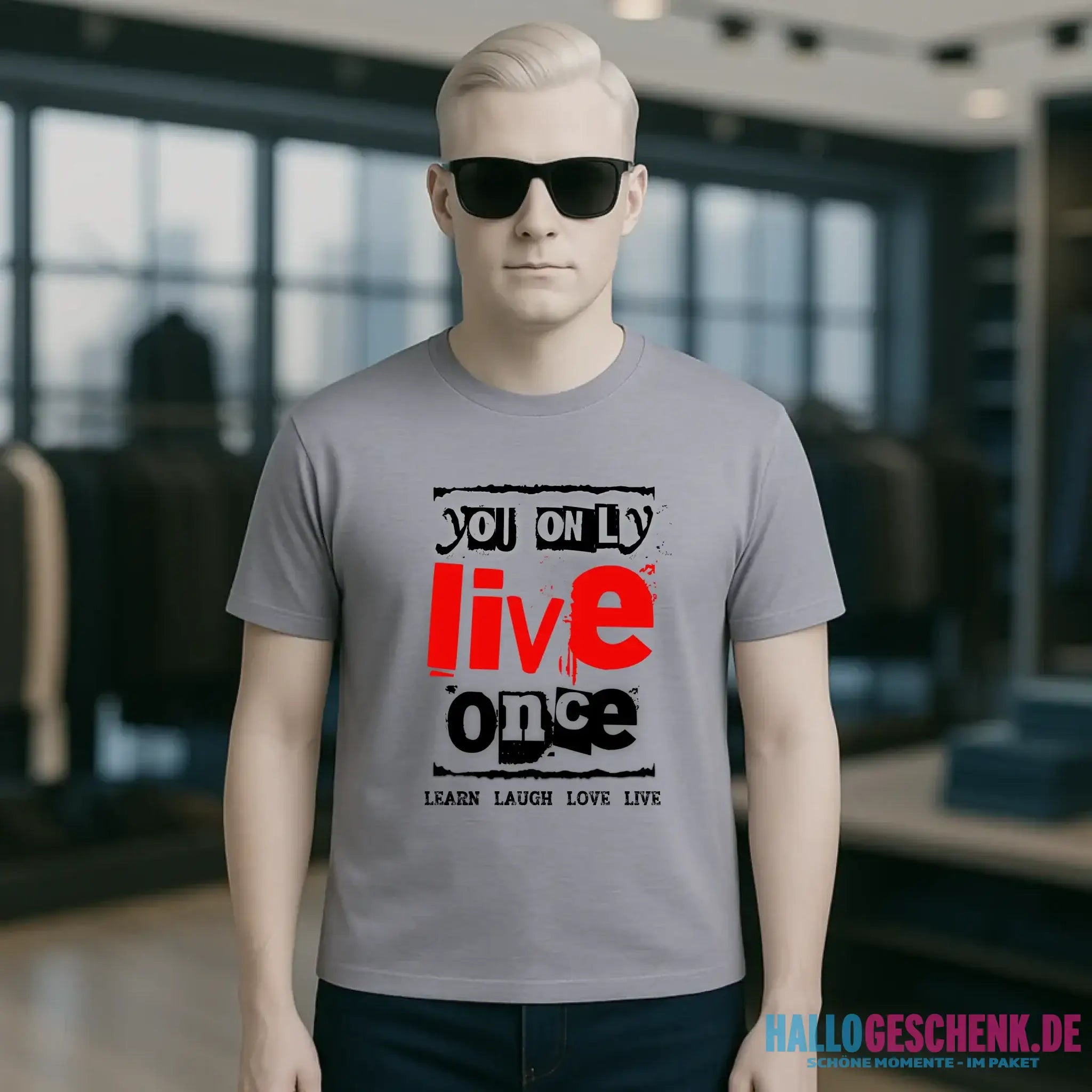 4in1-Kollektion: You only live once • für Damen & Herren • Exklusivdesign • personalisiert oder ohne Personalisierung