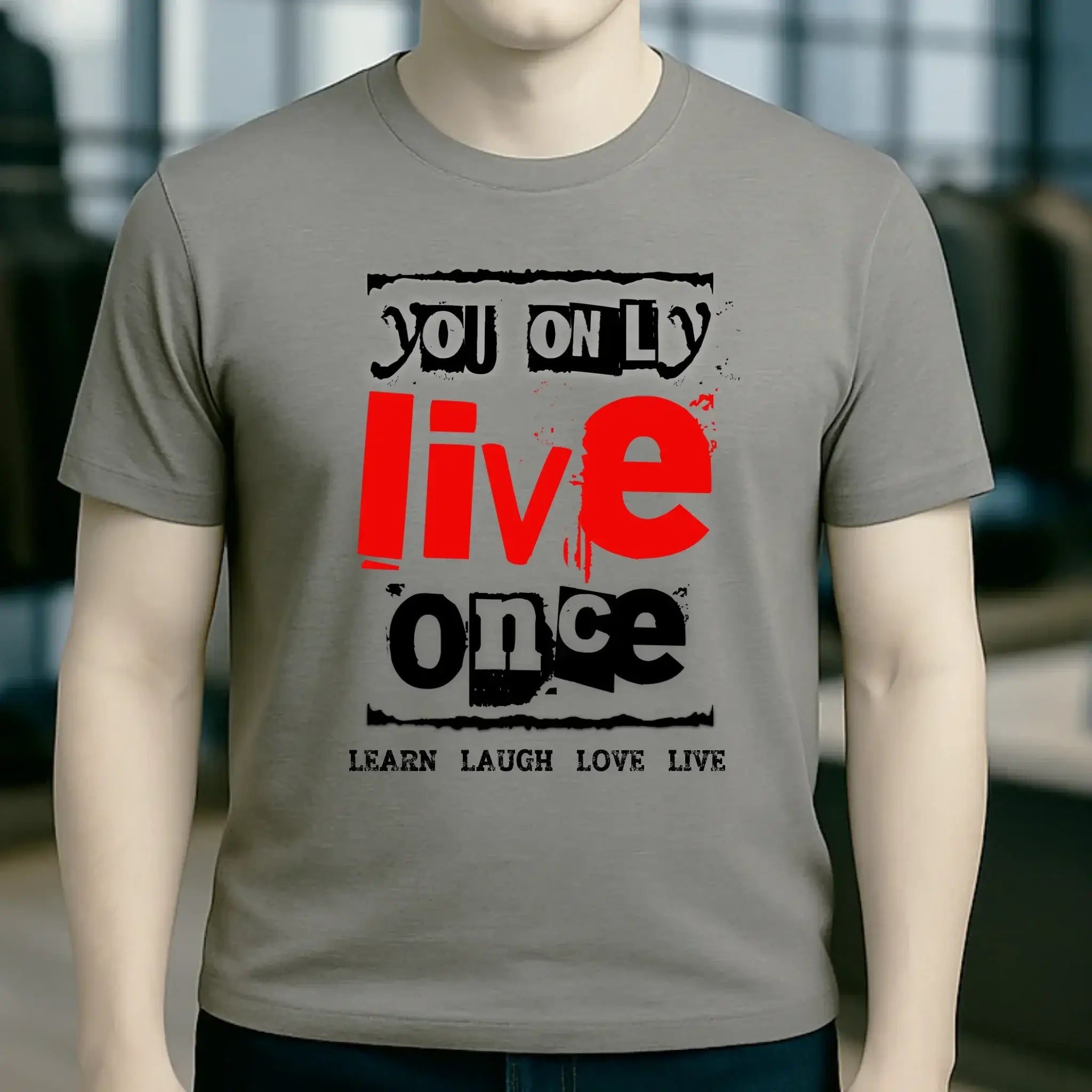4in1-Kollektion: You only live once • für Damen & Herren • Exklusivdesign • personalisiert oder ohne Personalisierung
