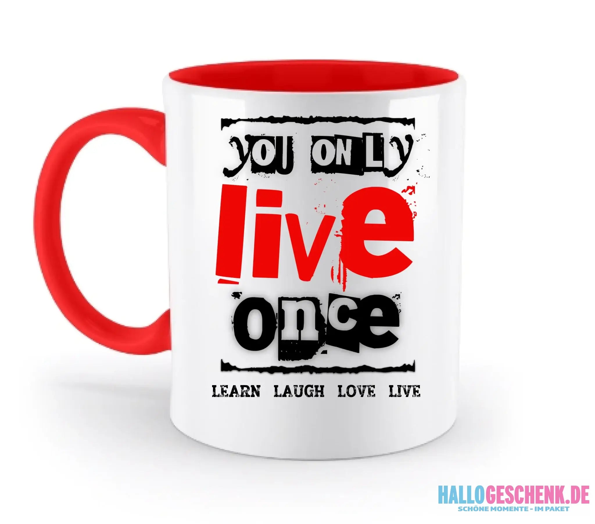 4in1-Kollektion: You only live once • für Damen & Herren • Exklusivdesign • personalisiert oder ohne Personalisierung