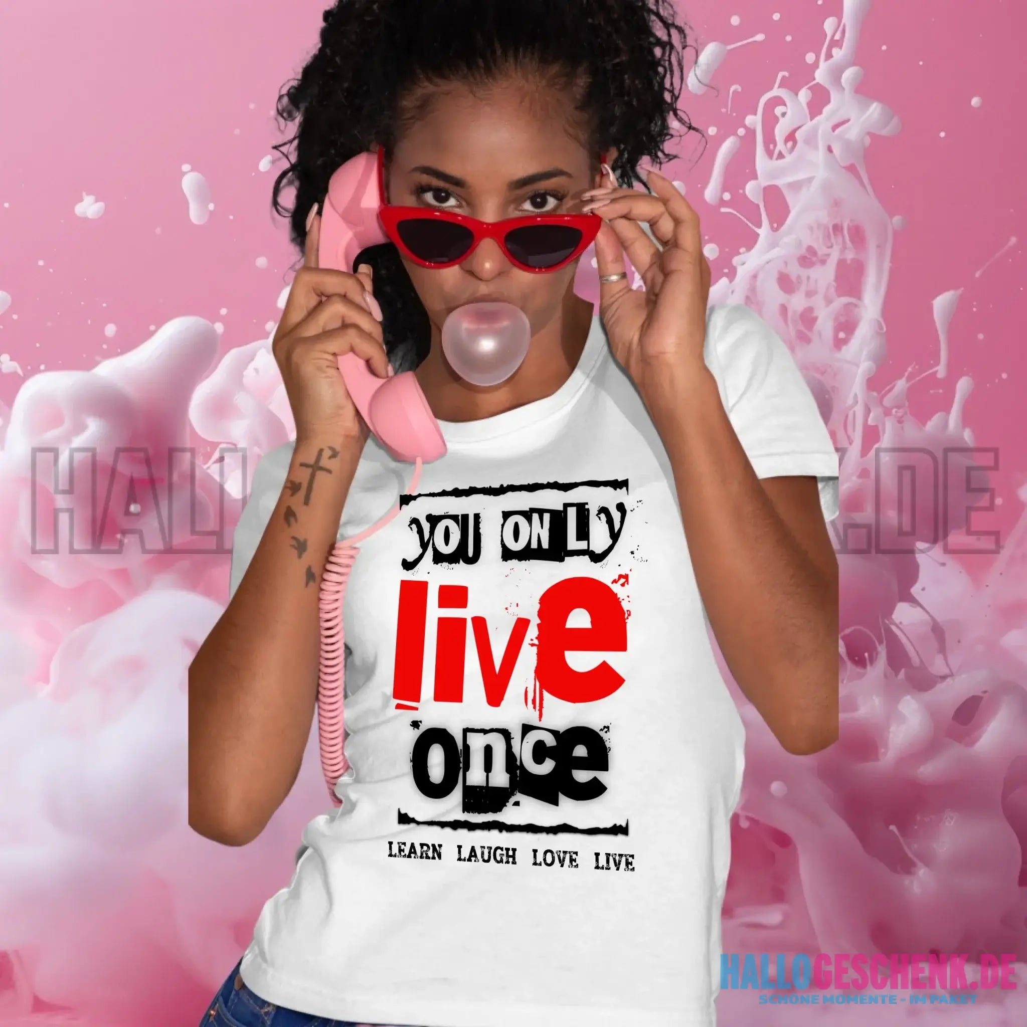 4in1-Kollektion: You only live once • für Damen & Herren • Exklusivdesign • personalisiert oder ohne Personalisierung