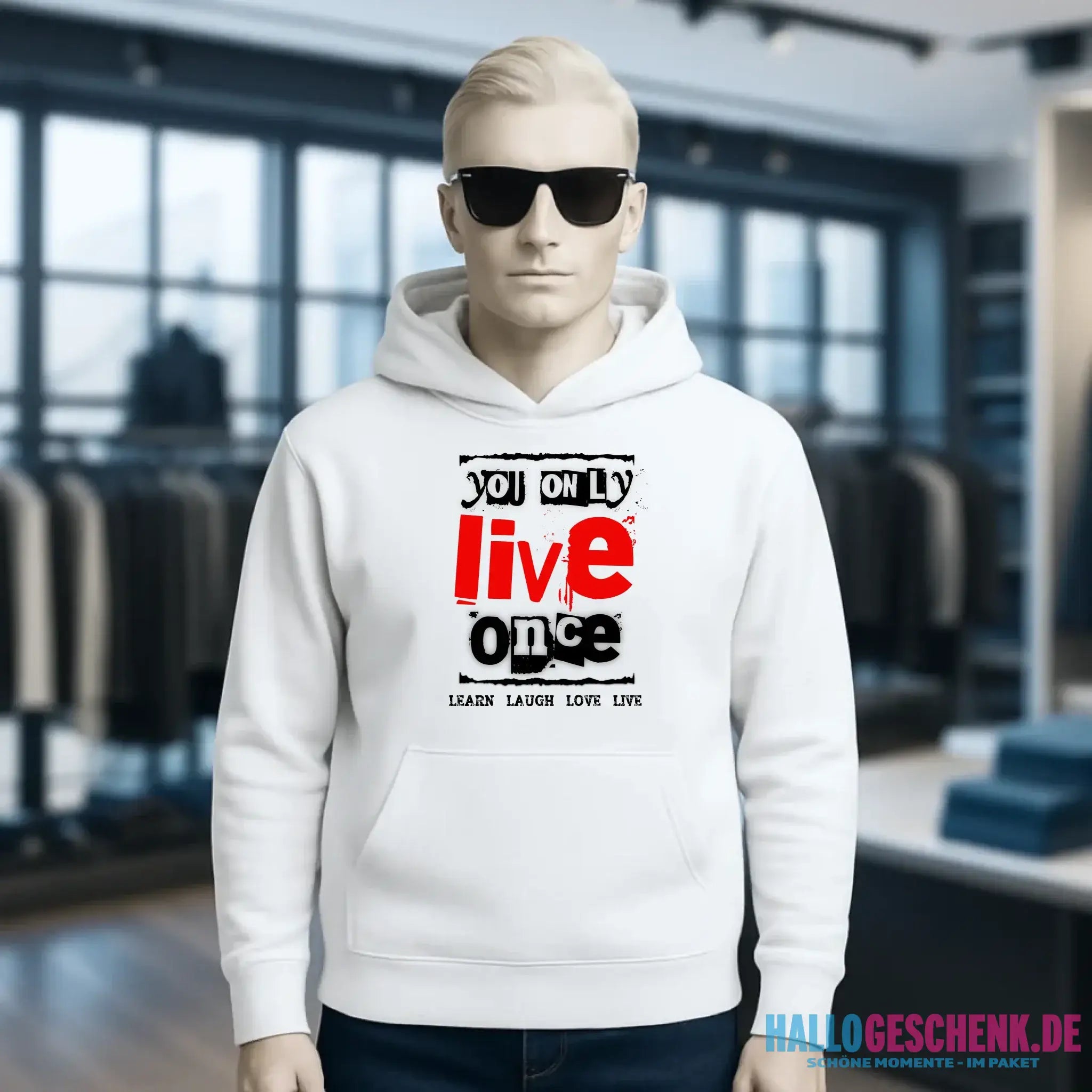 4in1-Kollektion: You only live once • für Damen & Herren • Exklusivdesign • personalisiert oder ohne Personalisierung