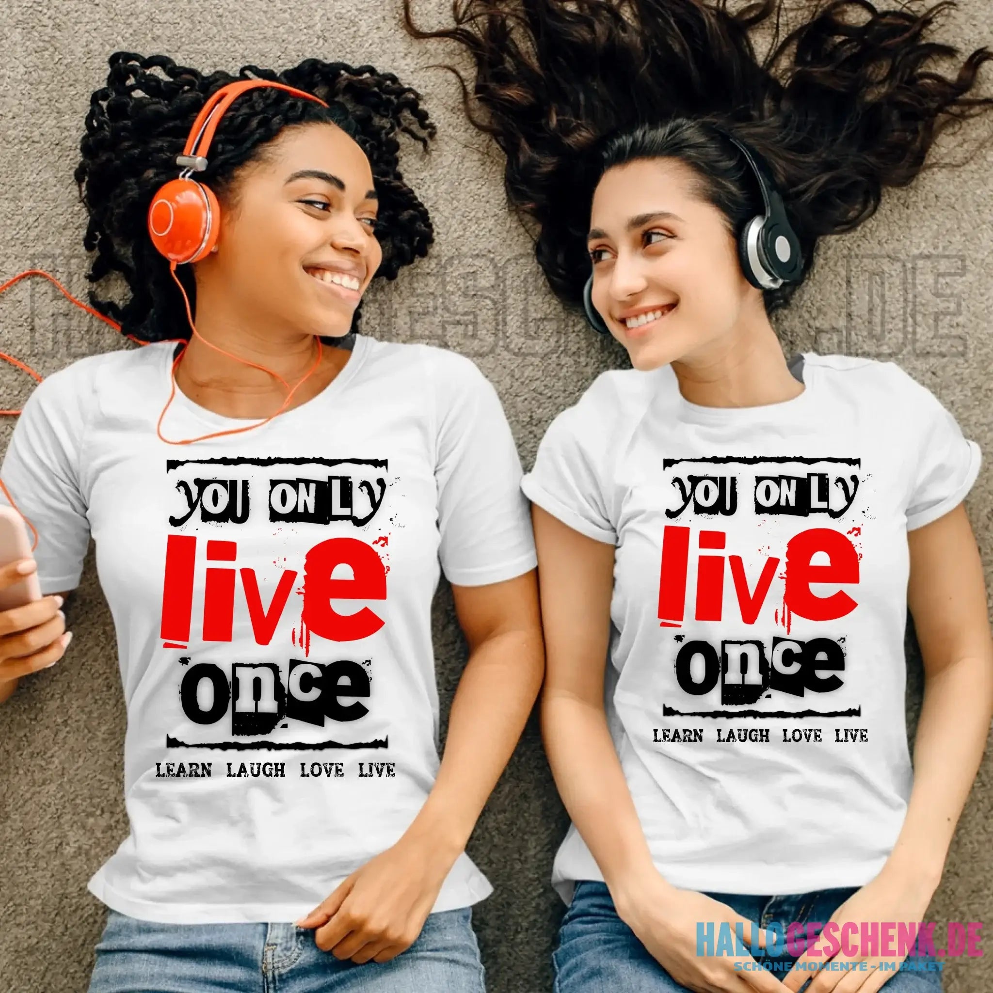 4in1-Kollektion: You only live once • für Damen & Herren • Exklusivdesign • personalisiert oder ohne Personalisierung