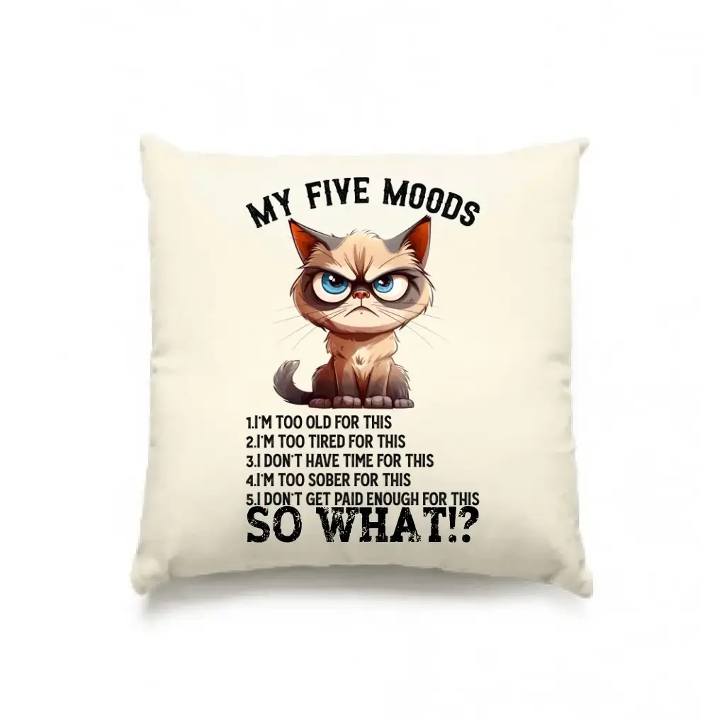 5 MOODS • Katze • Kissen 40x40 cm • Exklusivdesign • personalisiert