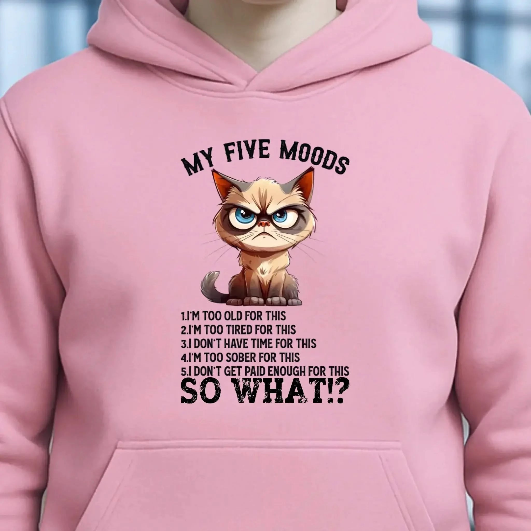 5 MOODS • Katze • Unisex Premium Hoodie XS-5XL aus Bio-Baumwolle für Damen & Herren • Exklusivdesign • personalisiert