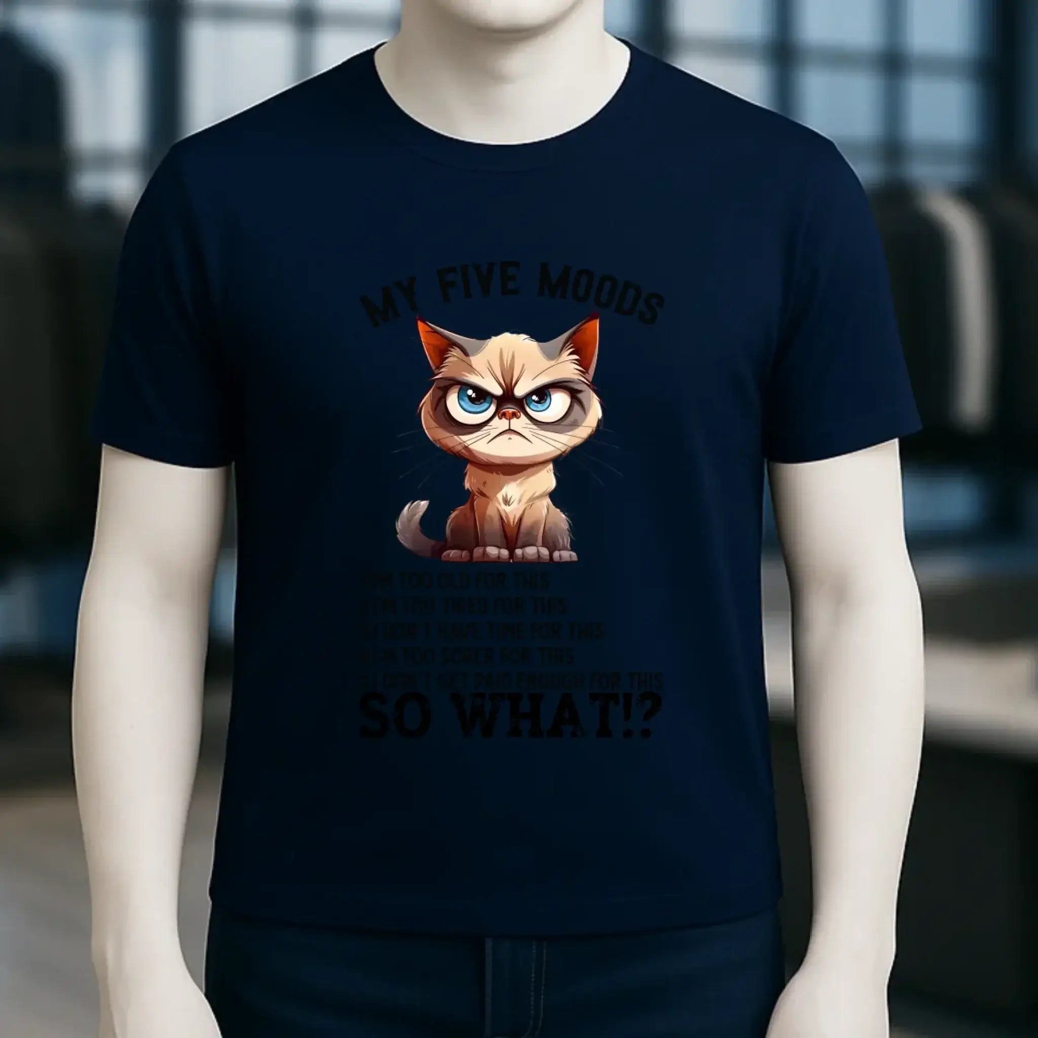 5 MOODS • Katze • Unisex Premium T-Shirt XS-5XL aus Bio-Baumwolle für Damen & Herren • Exklusivdesign • personalisiert