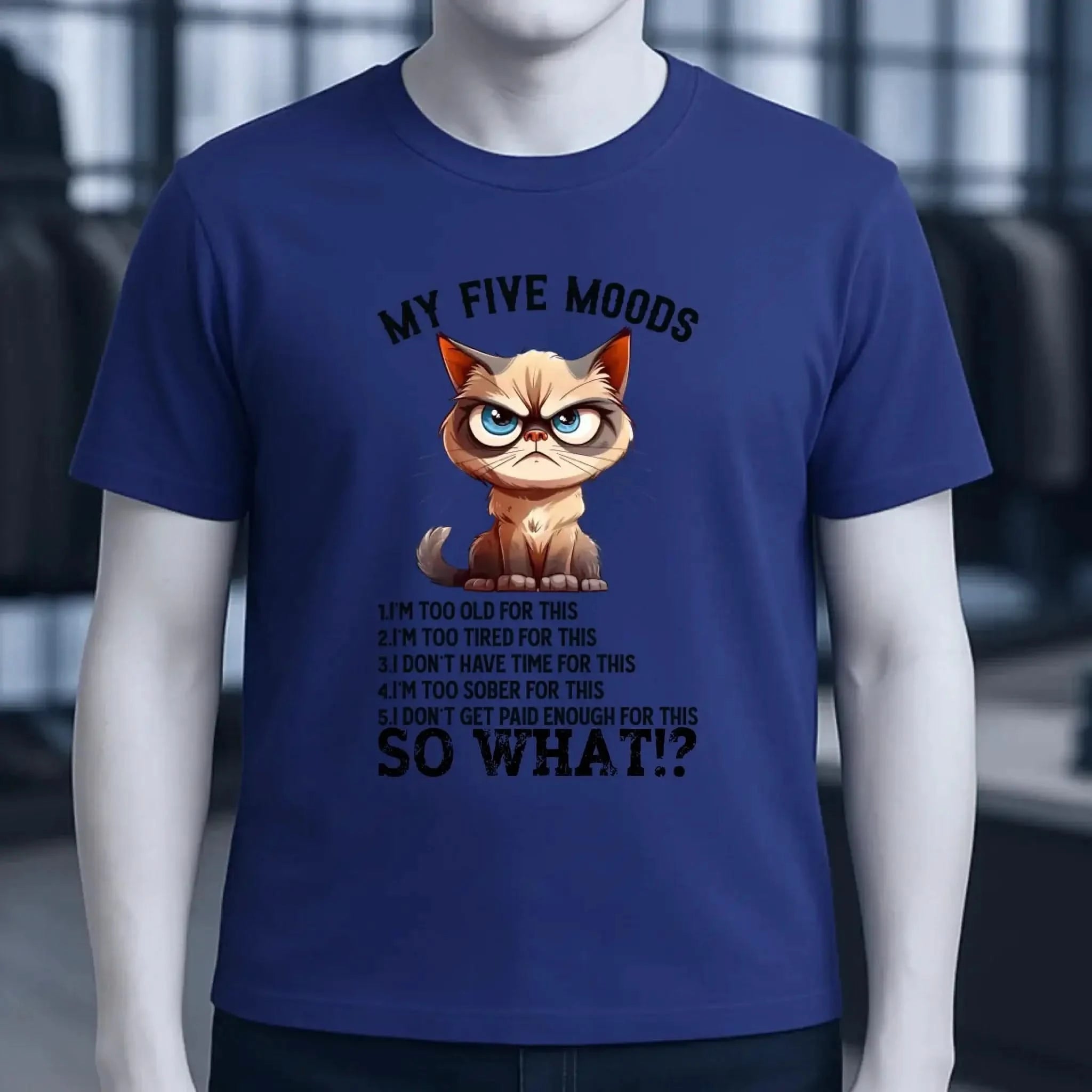 5 MOODS • Katze • Unisex Premium T-Shirt XS-5XL aus Bio-Baumwolle für Damen & Herren • Exklusivdesign • personalisiert