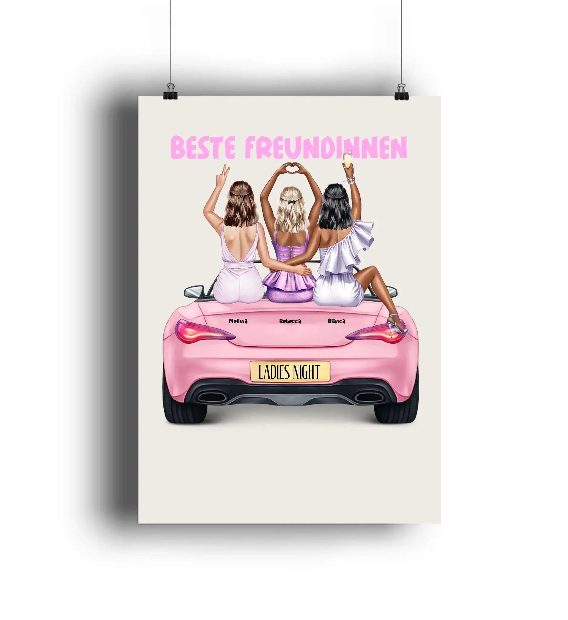 Vegas Girls: 1-3 Girls • mehrere Artikel • ’Statement-Collection’ • Wunschtext • personalisierte Figuren - POSTER