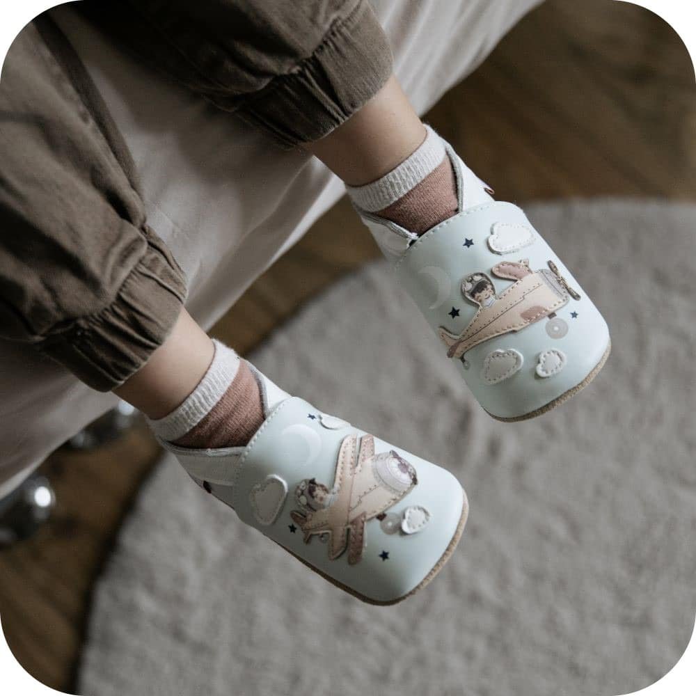 Aviator-Babyhausschuhe aus weichem Leder