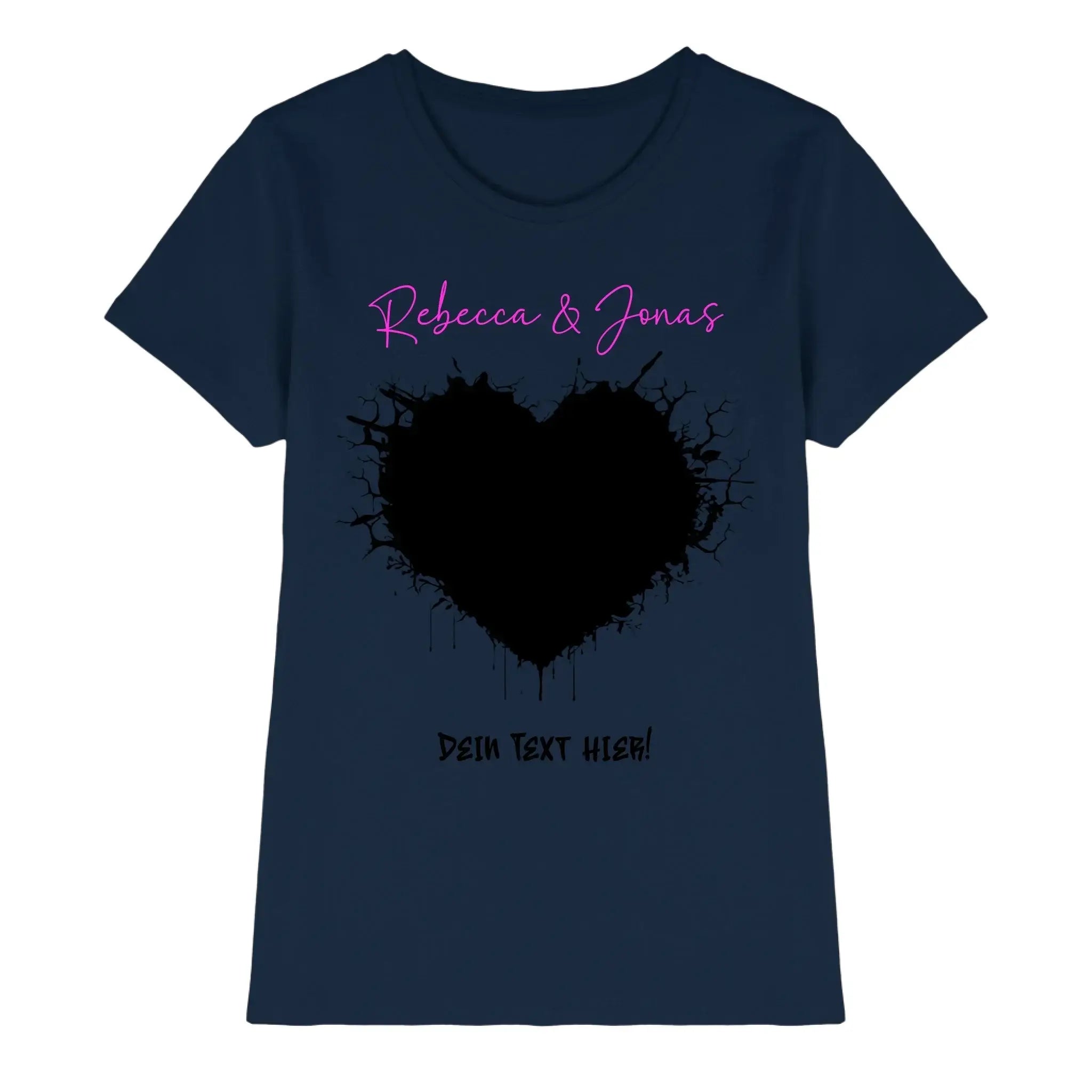 Wildes Herz • mehrere Artikel • ’Statement-Collection’ • Wunschtext • Mein Fotomotiv - Premium Damen T-Shirt Bio / Navy