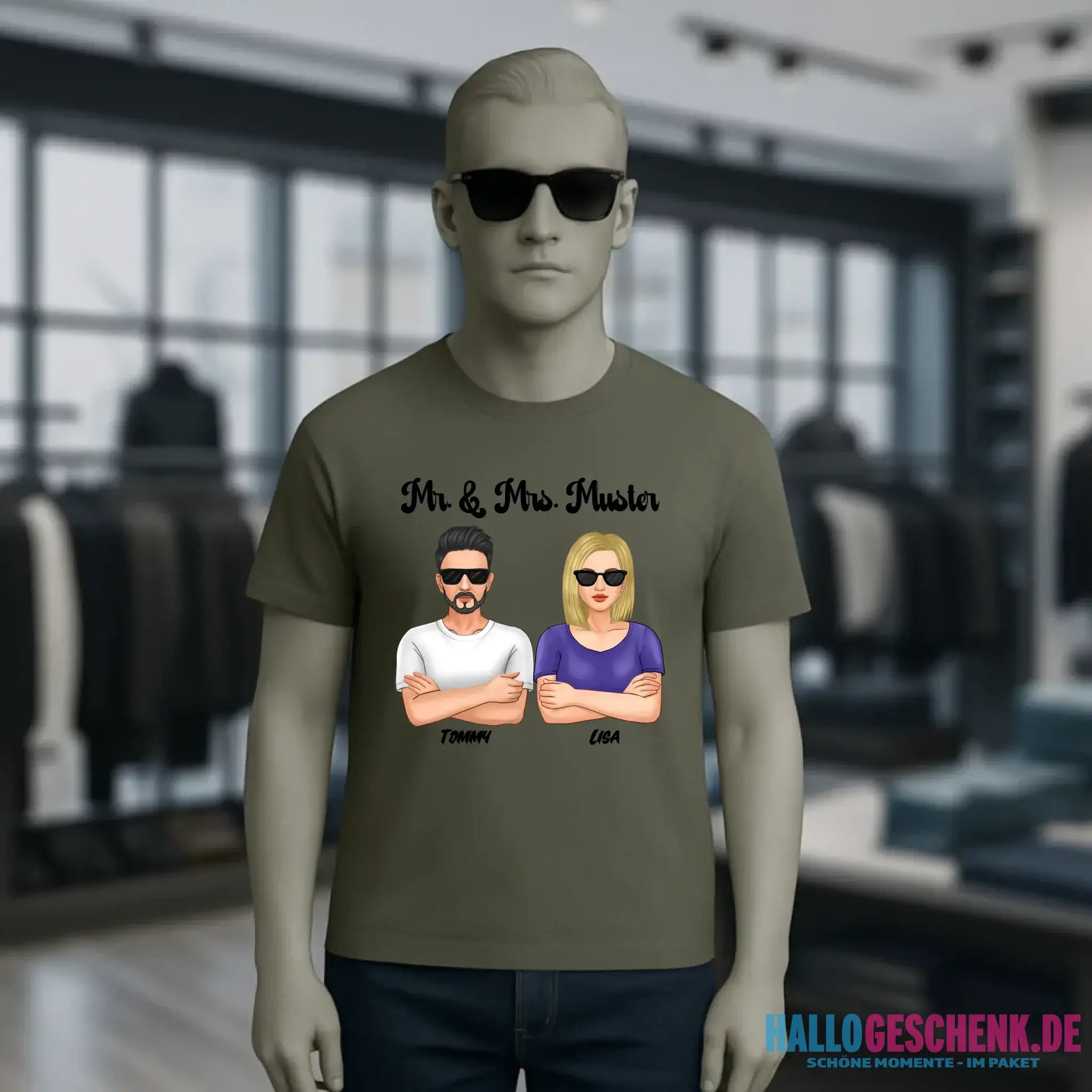 5in1: Cool Couple personalisierbar - Unisex Premium T-Shirt XS-5XL aus Bio-Baumwolle für Damen & Herren