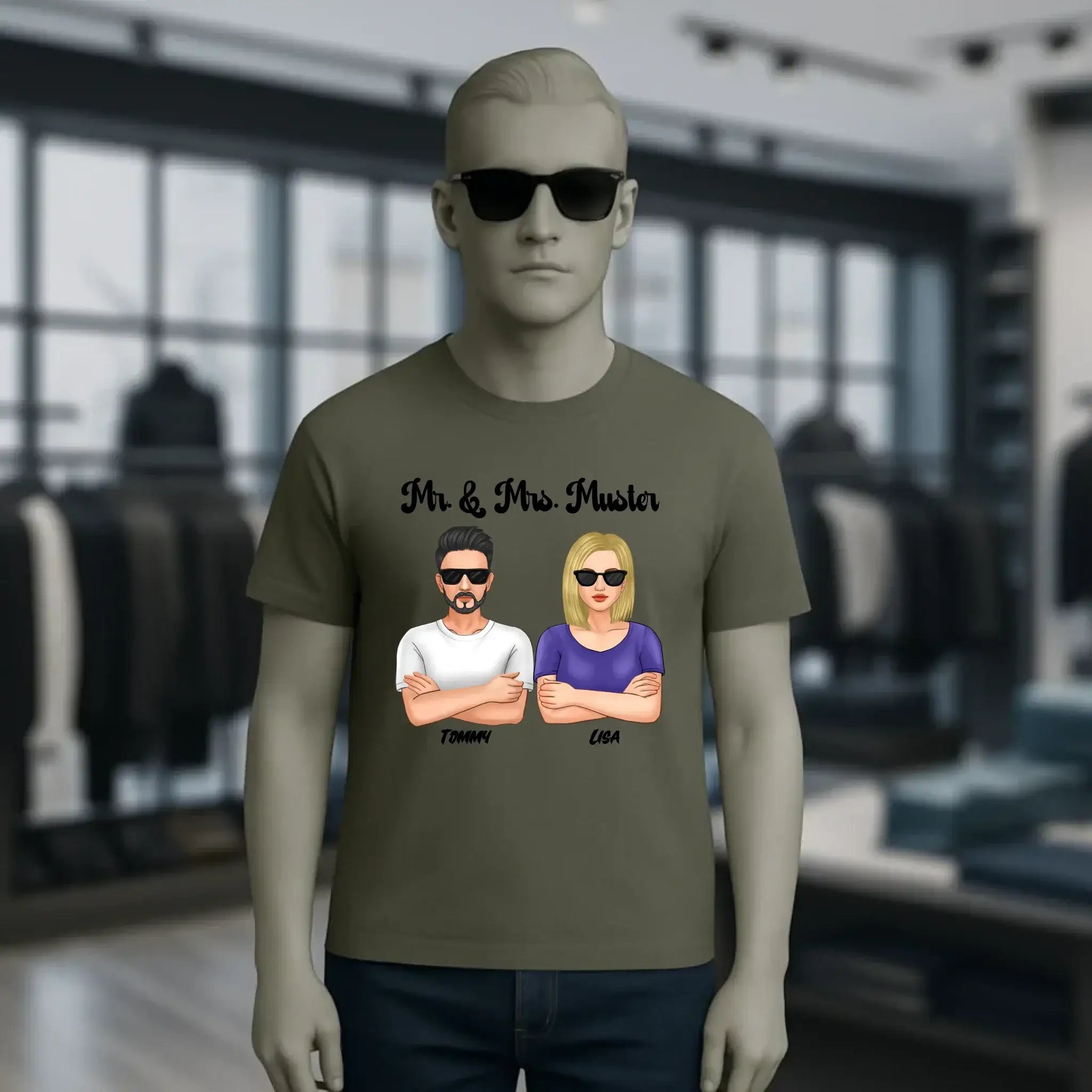 5in1: Cool Couple personalisierbar - Unisex Premium T-Shirt XS-5XL aus Bio-Baumwolle für Damen & Herren