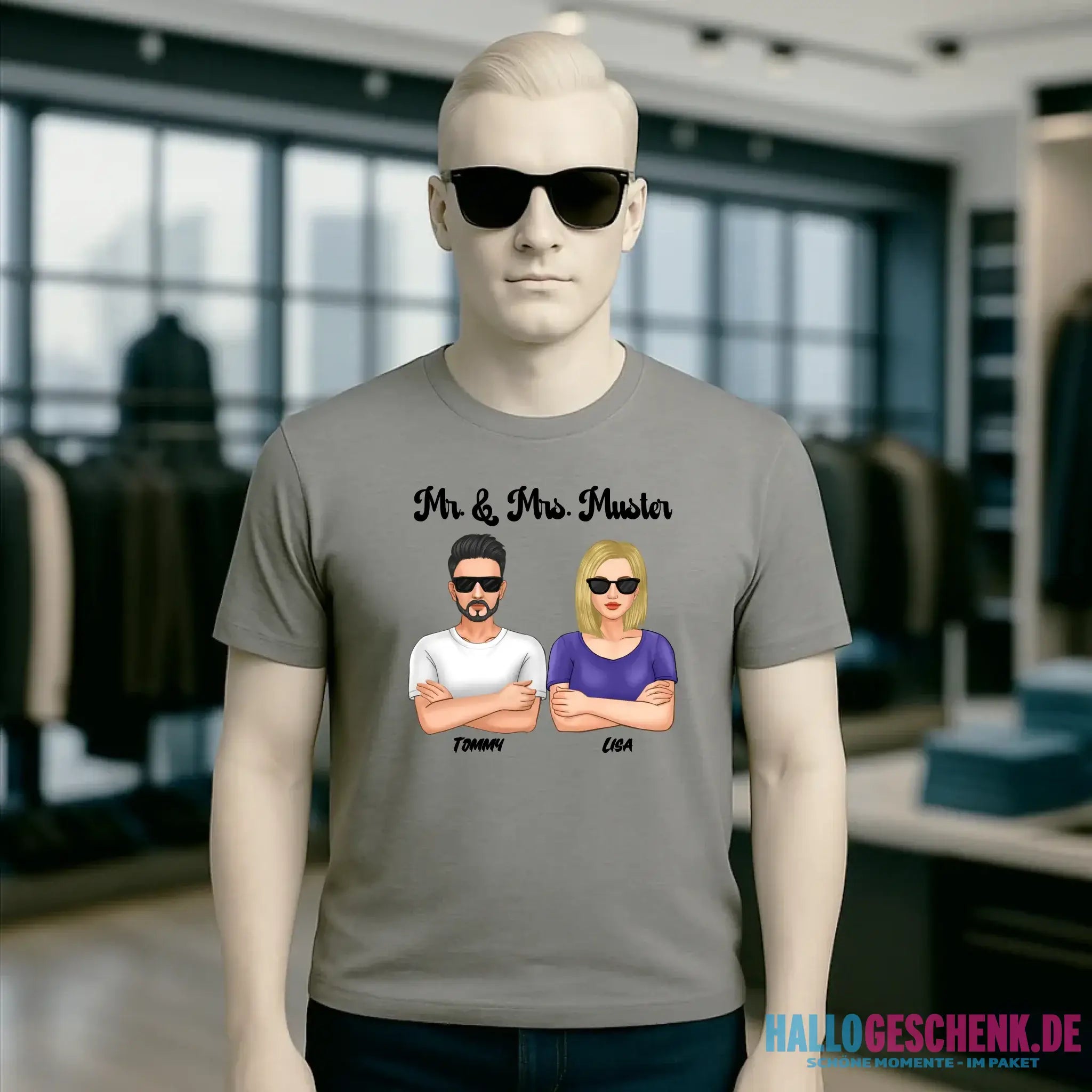 5in1: Cool Couple personalisierbar - Unisex Premium T-Shirt XS-5XL aus Bio-Baumwolle für Damen & Herren