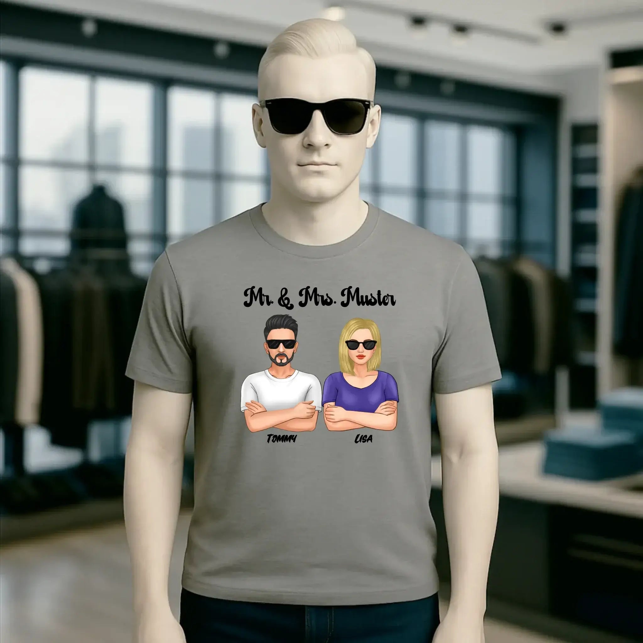 5in1: Cool Couple personalisierbar - Unisex Premium T-Shirt XS-5XL aus Bio-Baumwolle für Damen & Herren