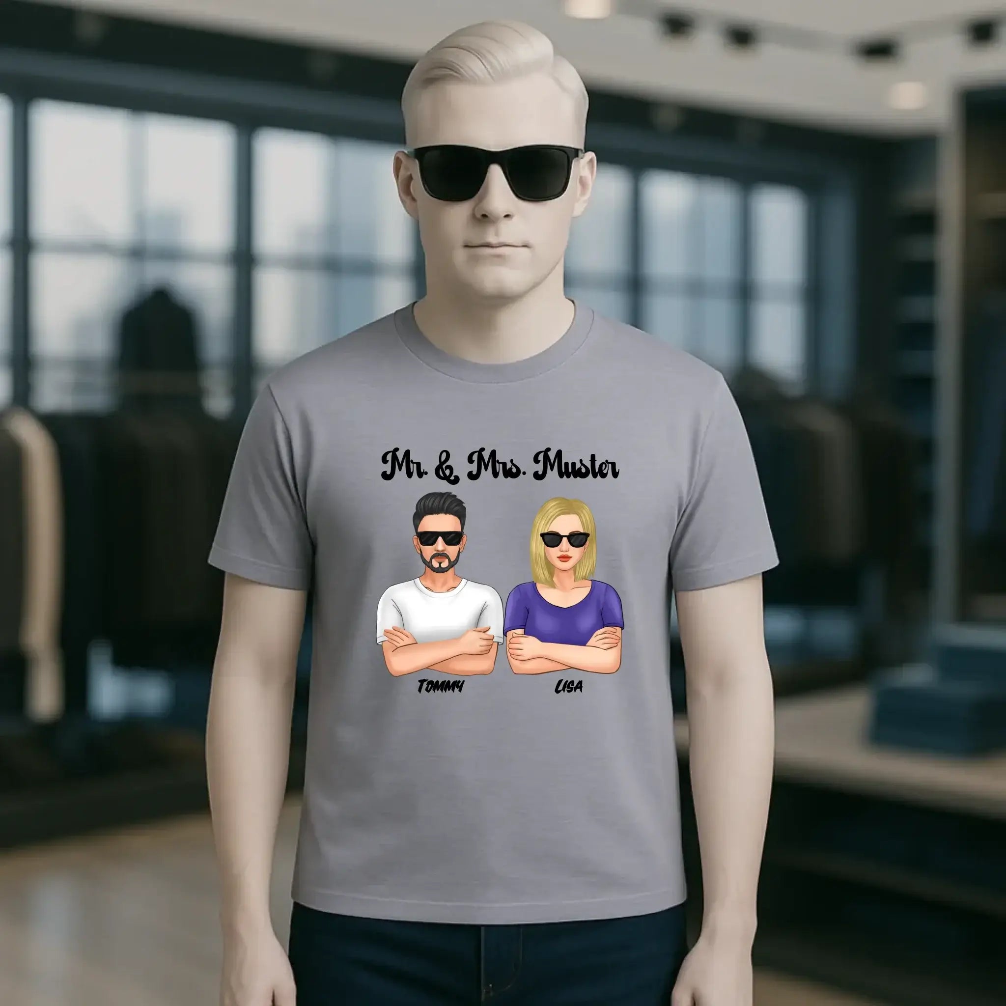 5in1: Cool Couple personalisierbar - Unisex Premium T-Shirt XS-5XL aus Bio-Baumwolle für Damen & Herren