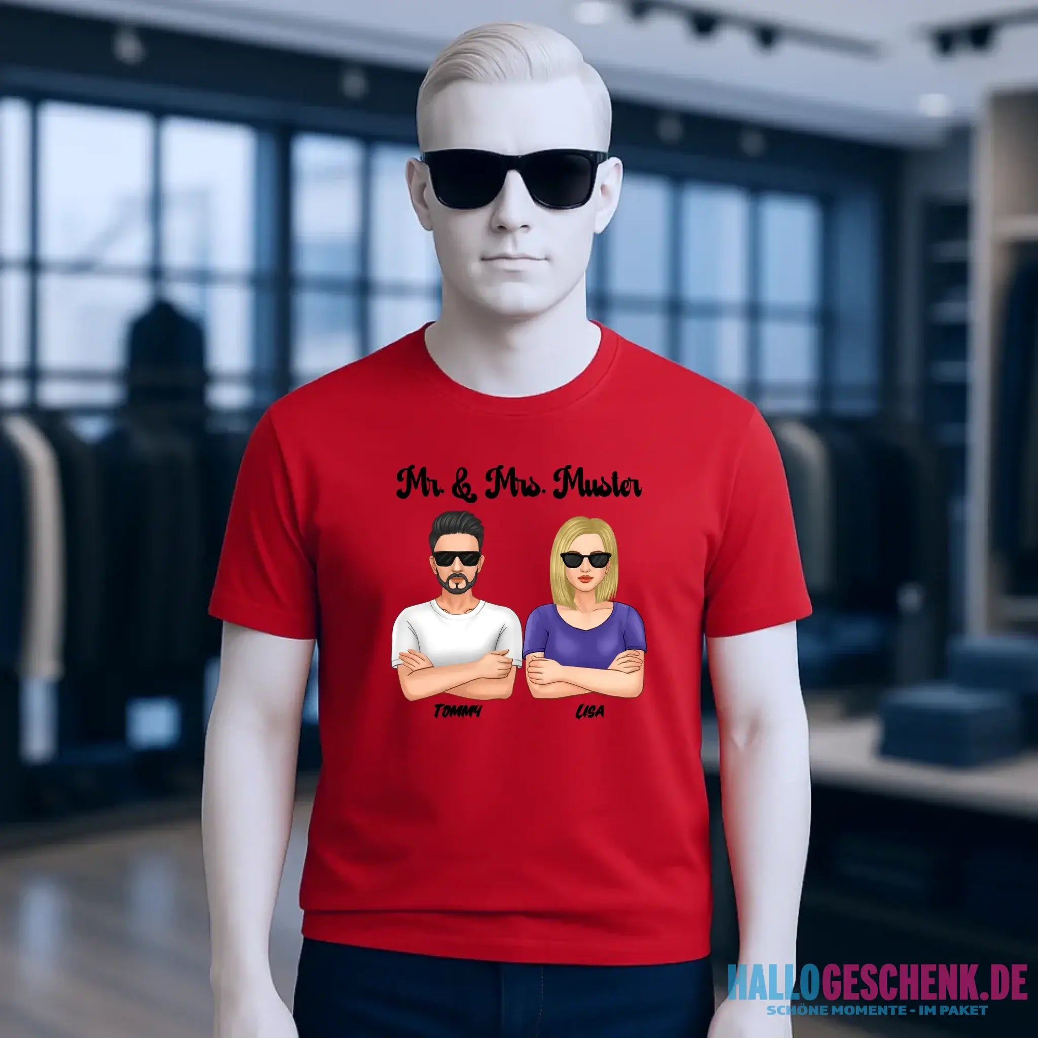 5in1: Cool Couple personalisierbar - Unisex Premium T-Shirt XS-5XL aus Bio-Baumwolle für Damen & Herren