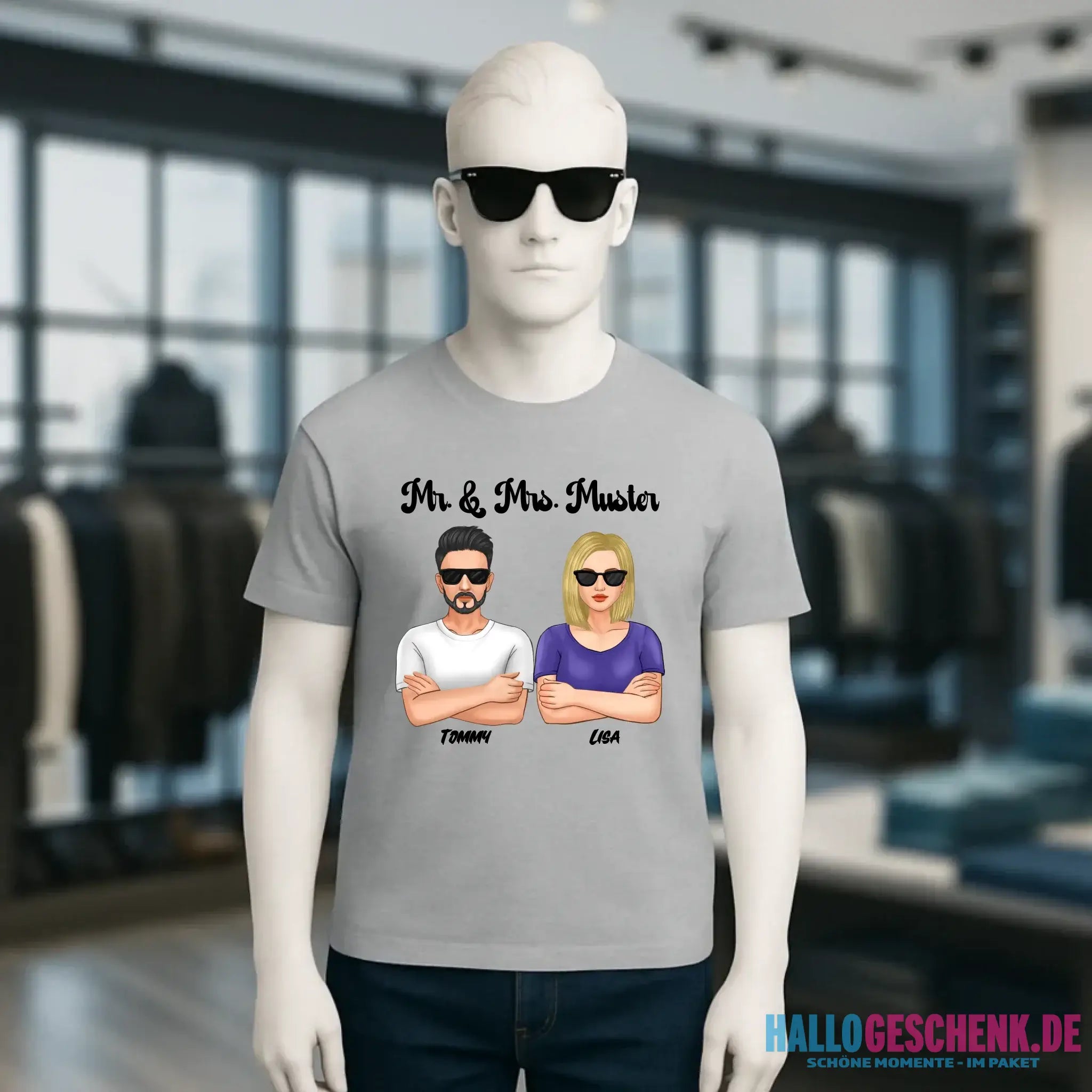 5in1: Cool Couple personalisierbar - Unisex Premium T-Shirt XS-5XL aus Bio-Baumwolle für Damen & Herren