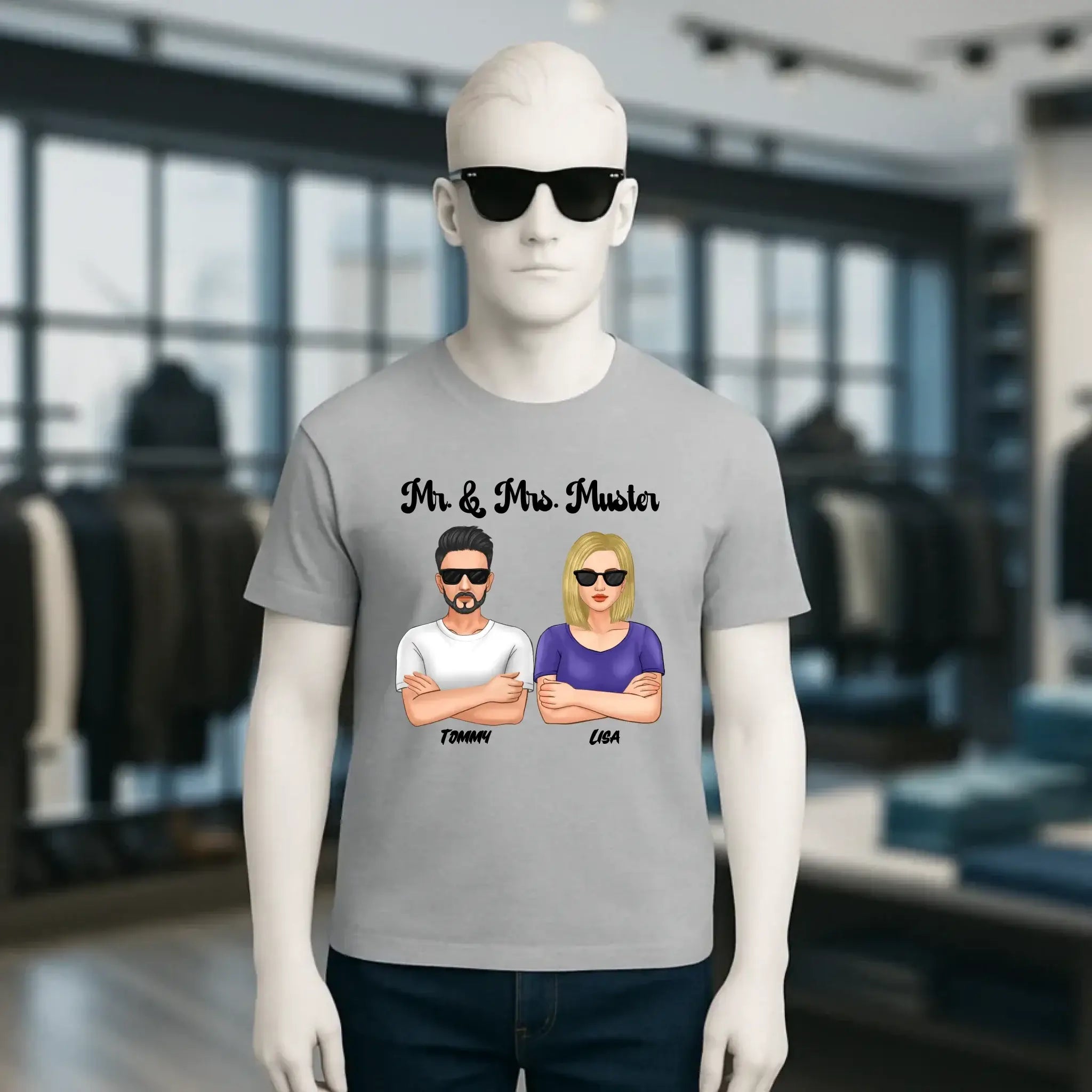 5in1: Cool Couple personalisierbar - Unisex Premium T-Shirt XS-5XL aus Bio-Baumwolle für Damen & Herren