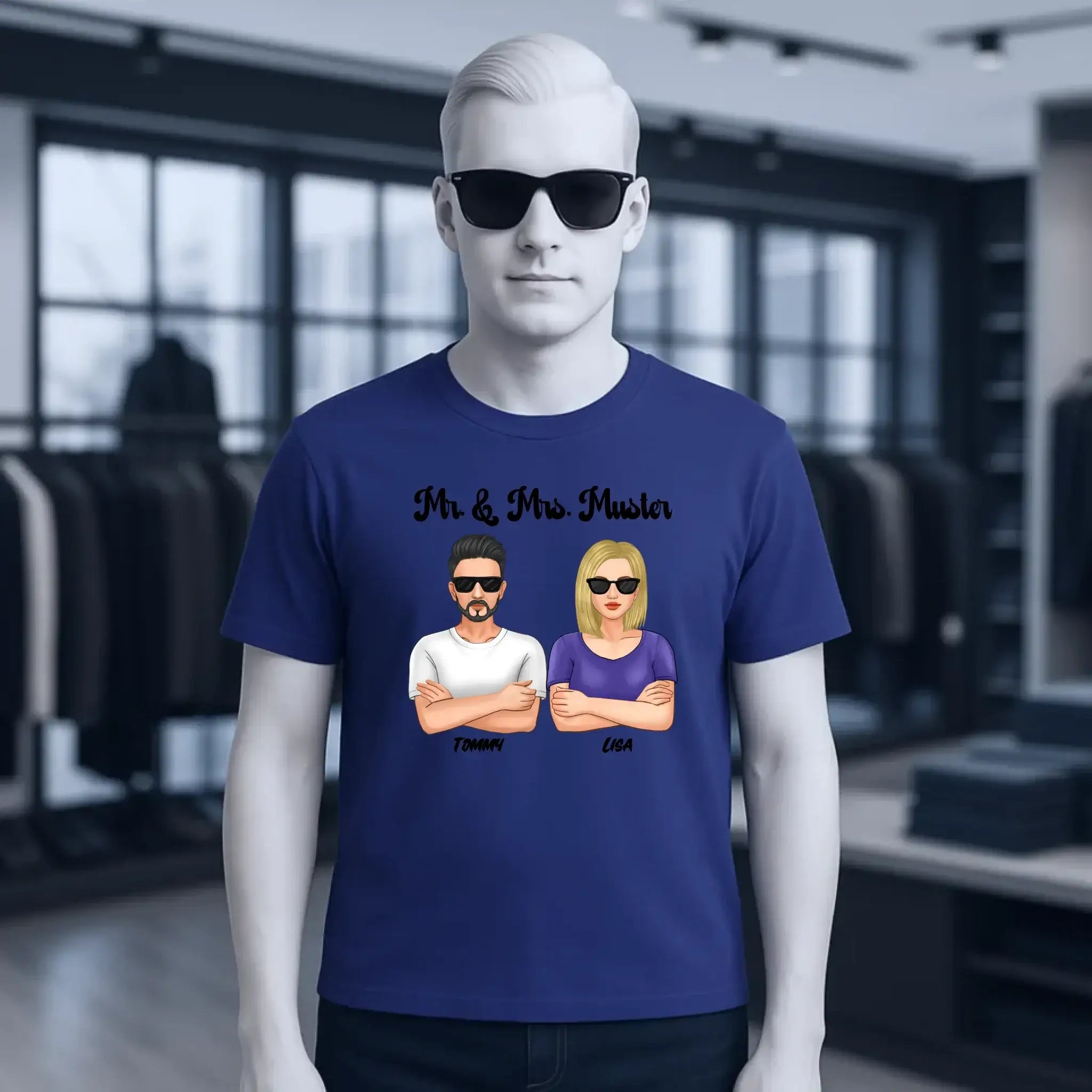 5in1: Cool Couple personalisierbar - Unisex Premium T-Shirt XS-5XL aus Bio-Baumwolle für Damen & Herren