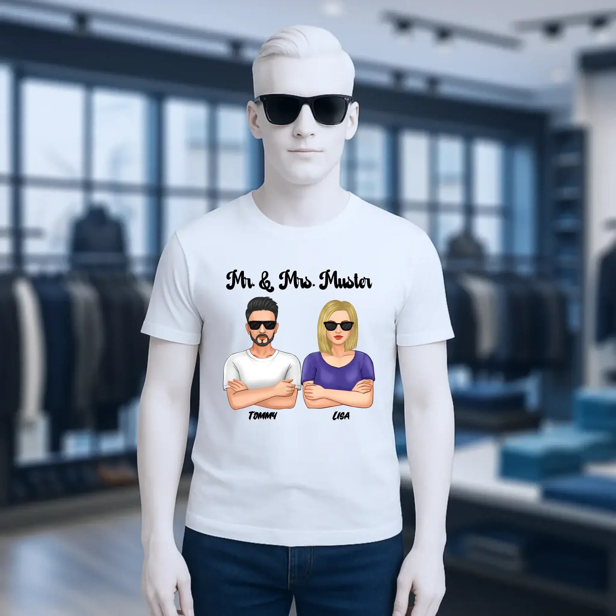 5in1: Cool Couple personalisierbar - Unisex Premium T-Shirt XS-5XL aus Bio-Baumwolle für Damen & Herren