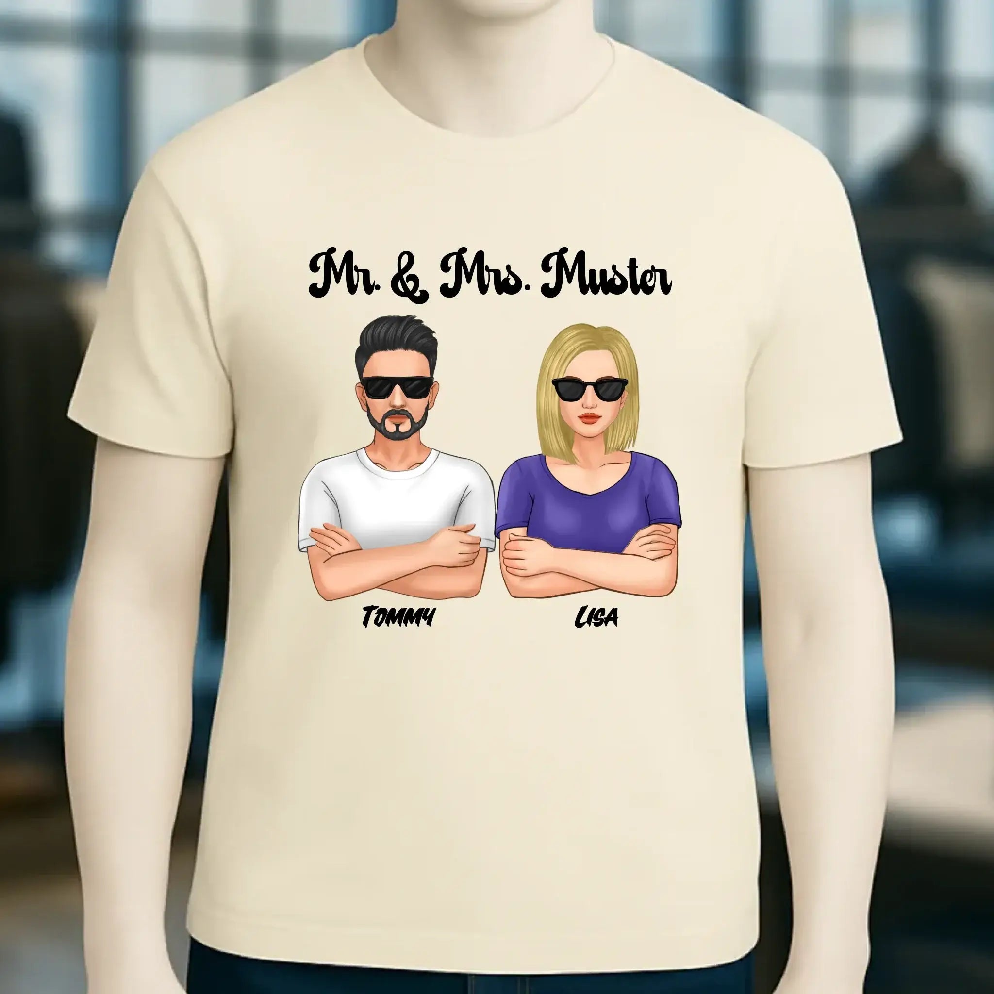 5in1: Cool Couple personalisierbar - Unisex Premium T-Shirt XS-5XL aus Bio-Baumwolle für Damen & Herren