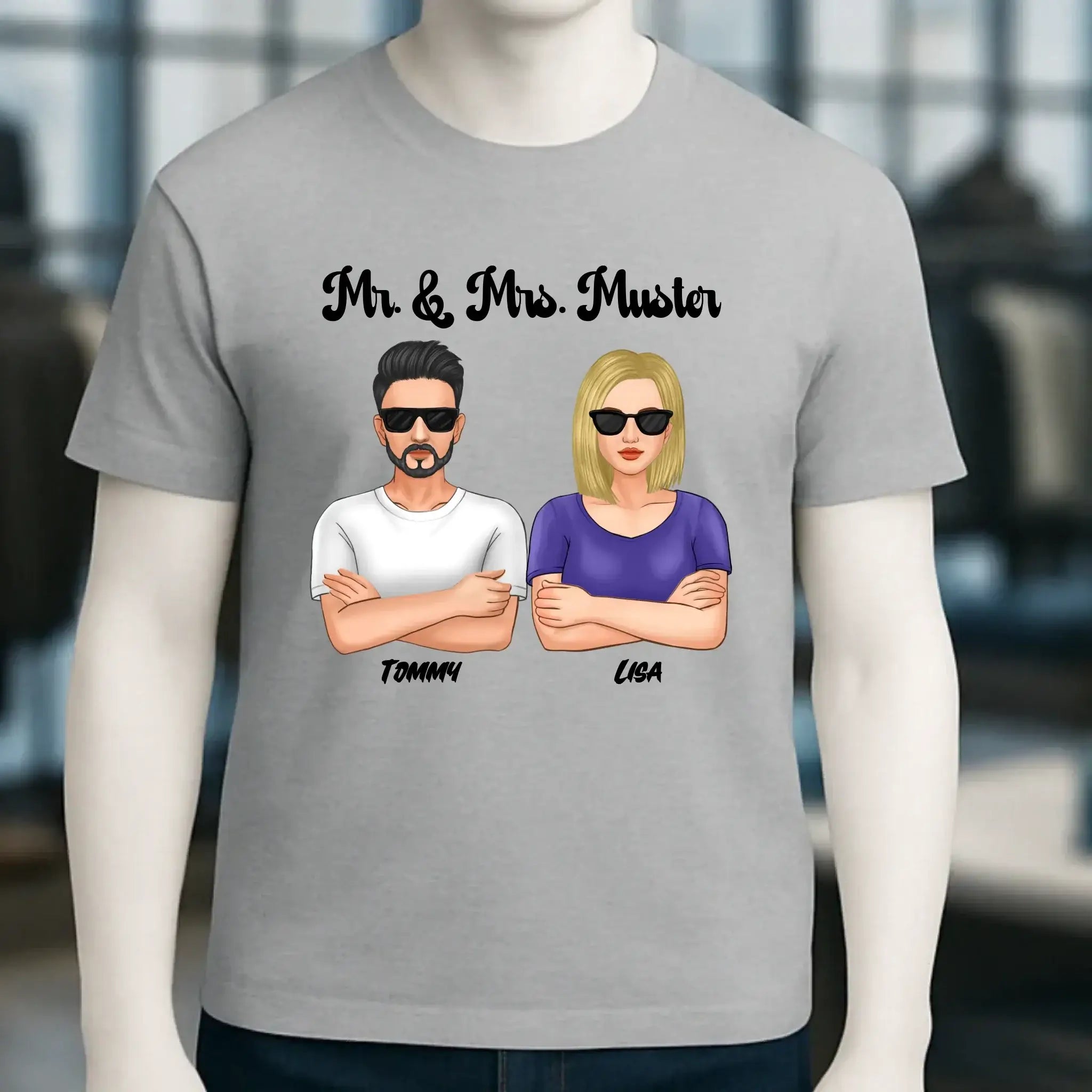 5in1: Cool Couple personalisierbar - Unisex Premium T-Shirt XS-5XL aus Bio-Baumwolle für Damen & Herren
