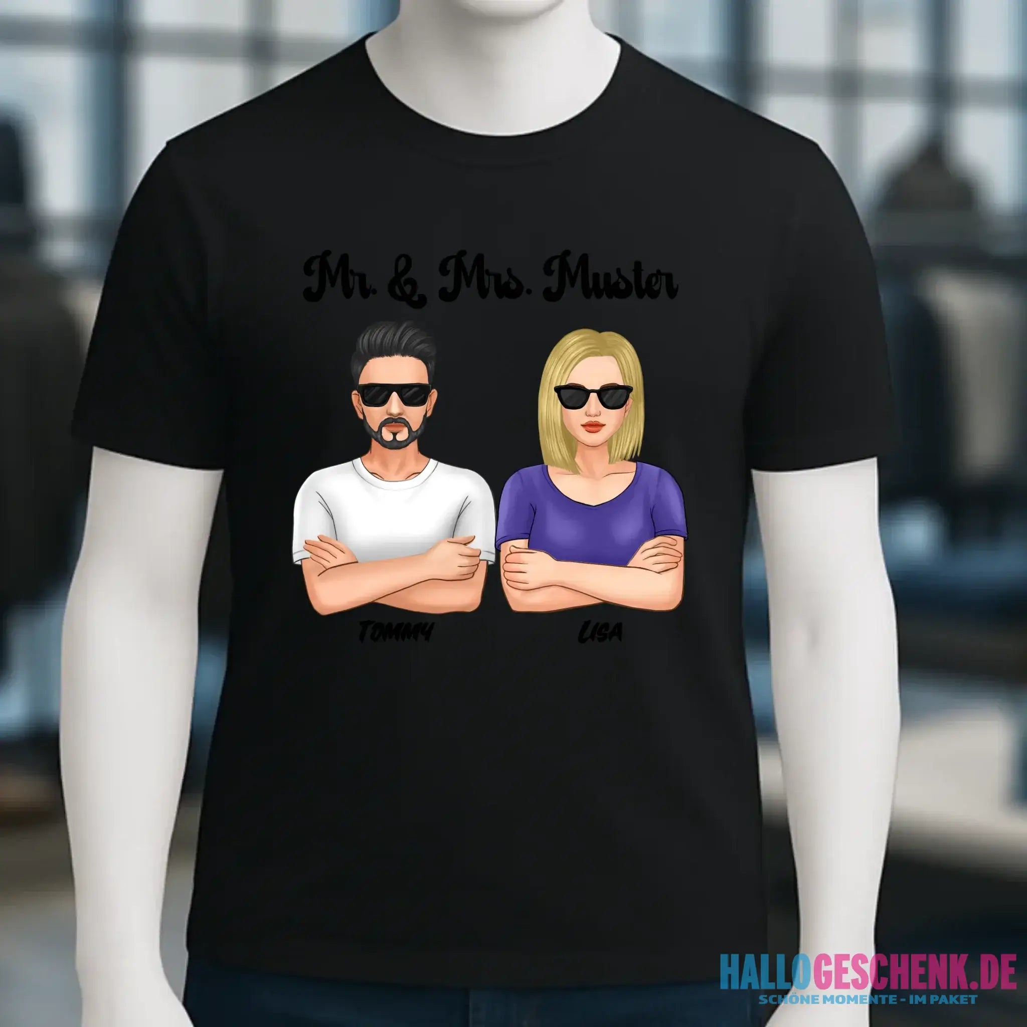 5in1: Cool Couple personalisierbar - Unisex Premium T-Shirt XS-5XL aus Bio-Baumwolle für Damen & Herren