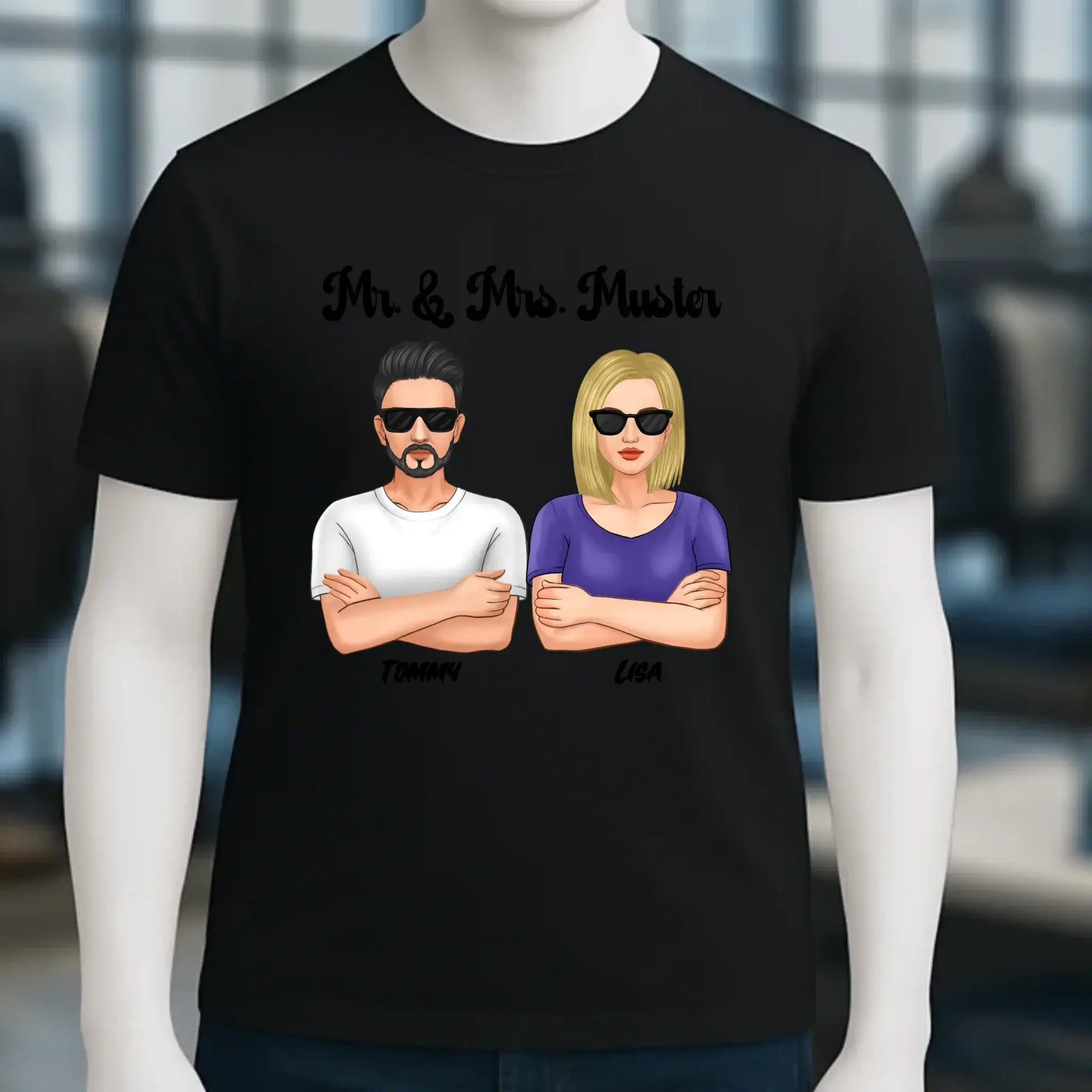5in1: Cool Couple personalisierbar - Unisex Premium T-Shirt XS-5XL aus Bio-Baumwolle für Damen & Herren