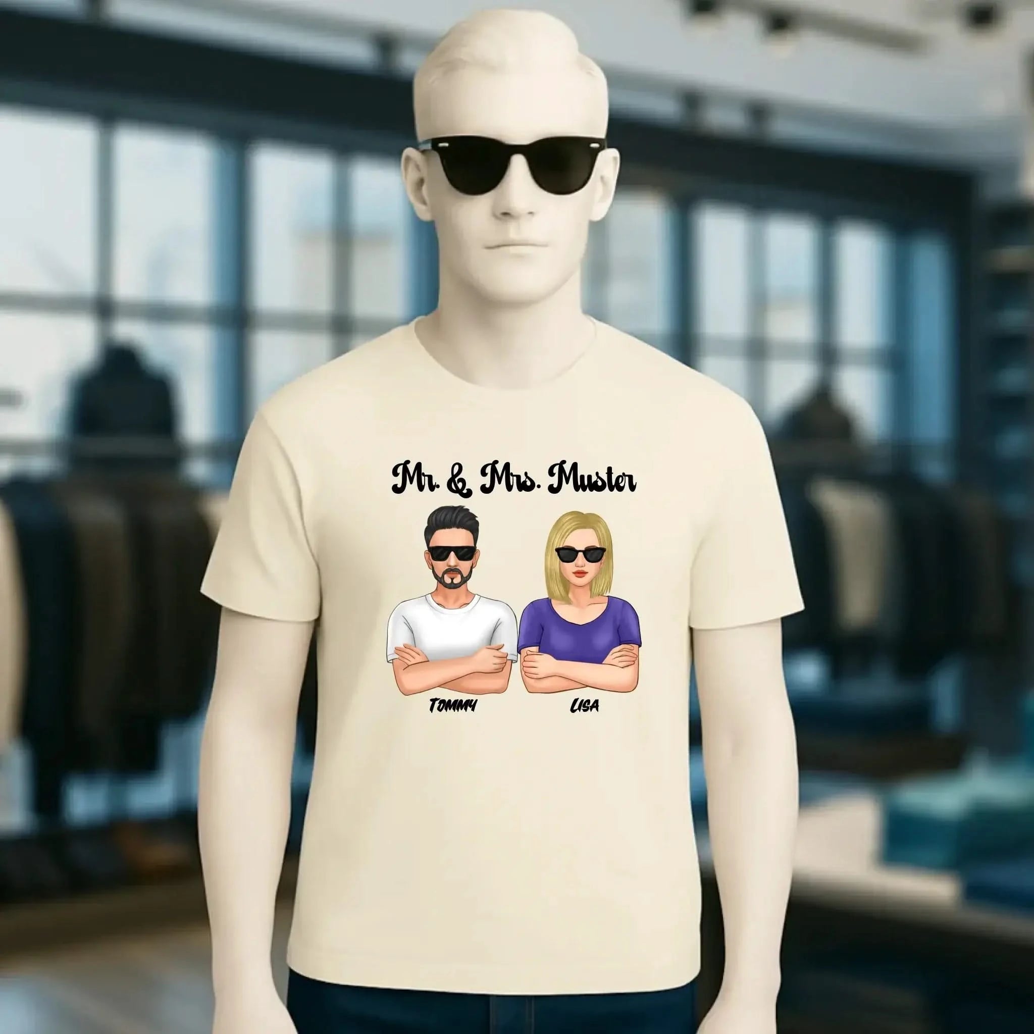 5in1: Cool Couple personalisierbar - Unisex Premium T-Shirt XS-5XL aus Bio-Baumwolle für Damen & Herren