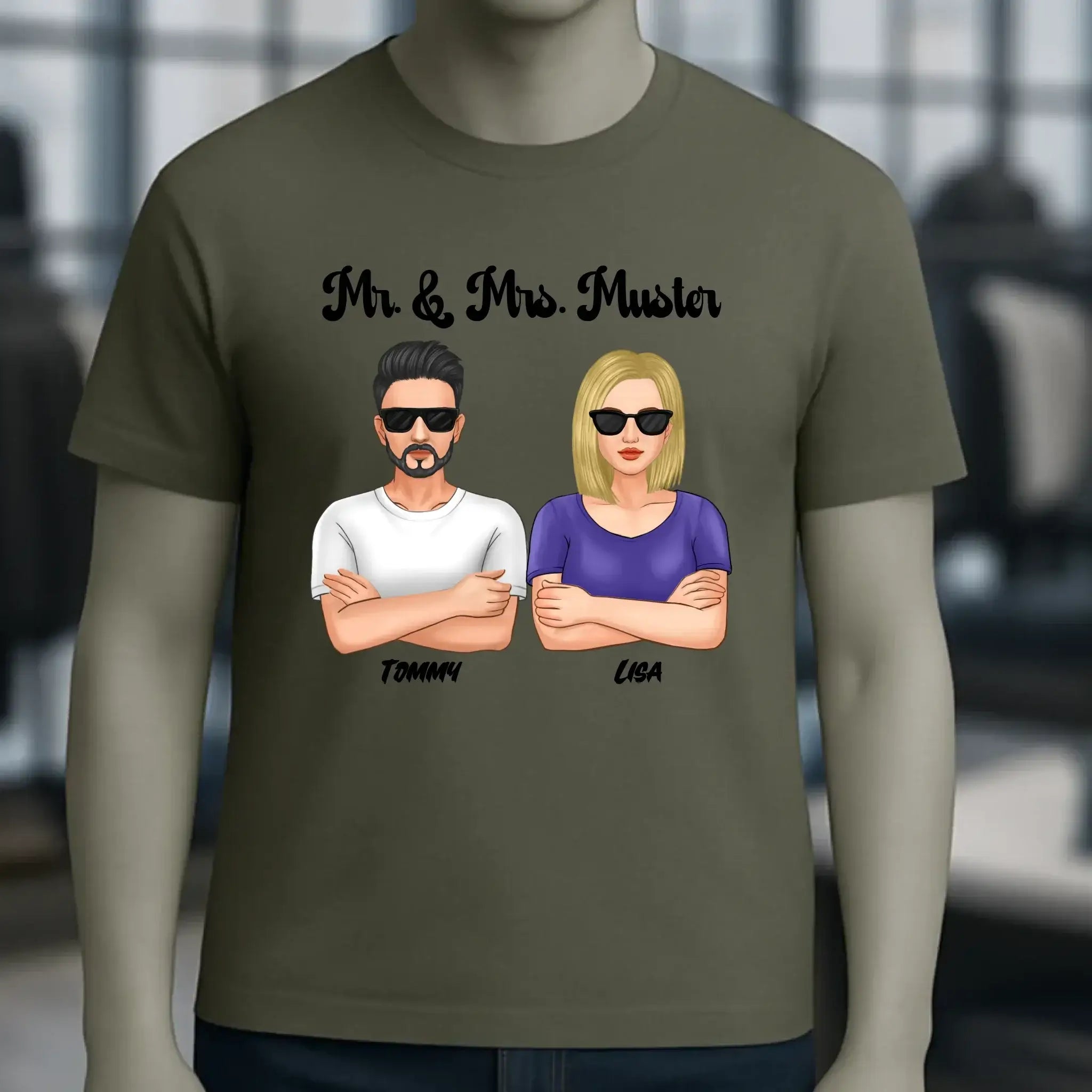 5in1: Cool Couple personalisierbar - Unisex Premium T-Shirt XS-5XL aus Bio-Baumwolle für Damen & Herren
