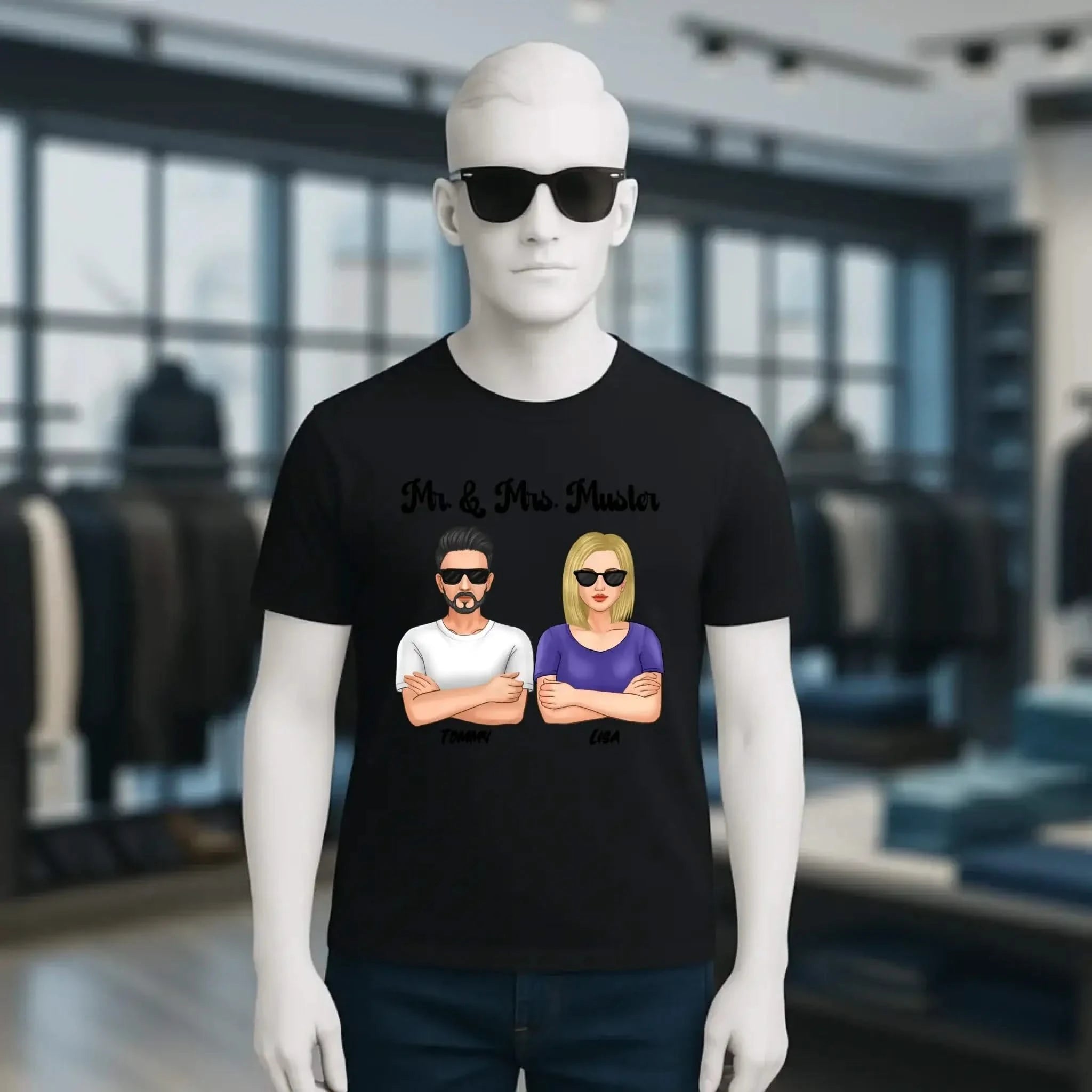 5in1: Cool Couple personalisierbar - Unisex Premium T-Shirt XS-5XL aus Bio-Baumwolle für Damen & Herren