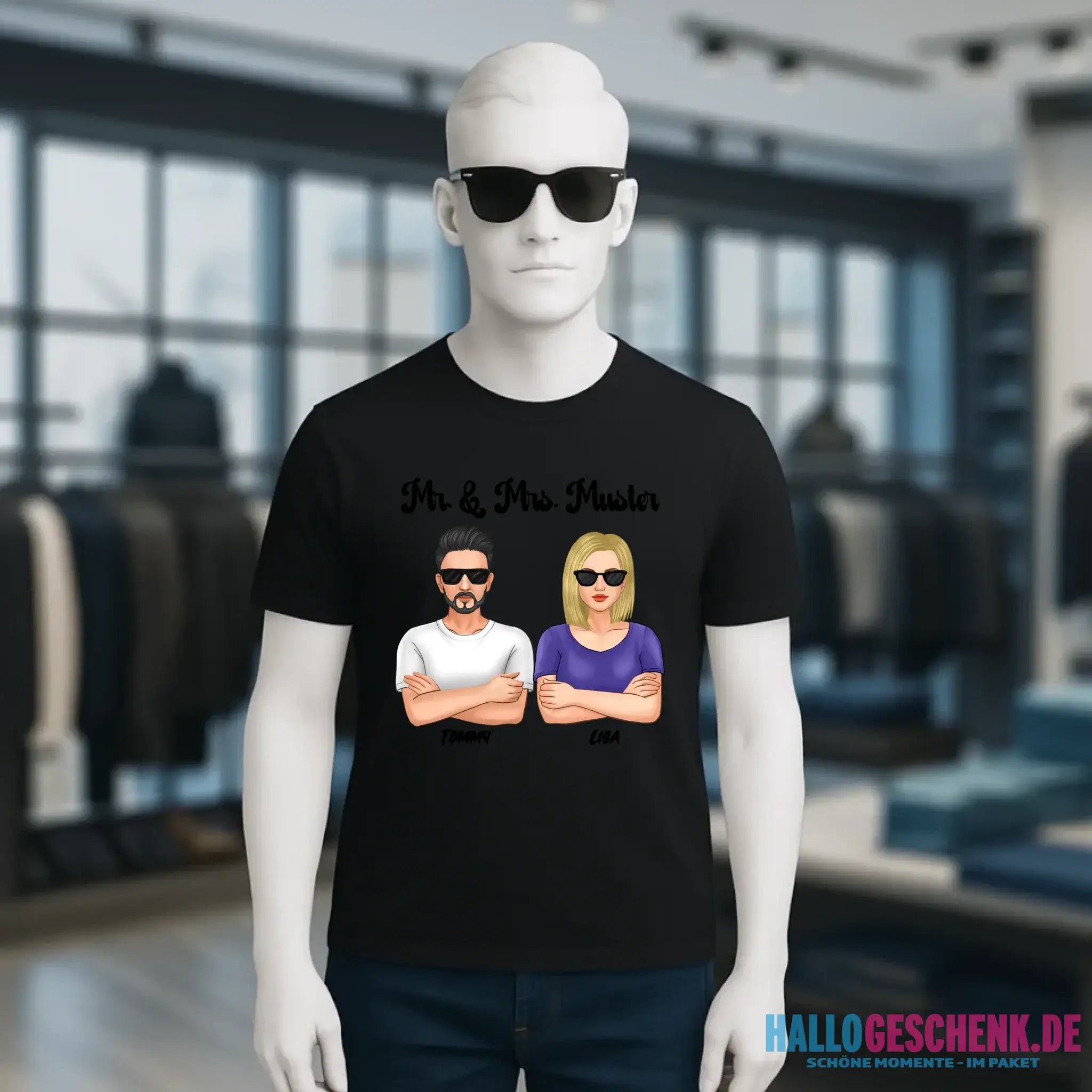 5in1: Cool Couple personalisierbar - Unisex Premium T-Shirt XS-5XL aus Bio-Baumwolle für Damen & Herren