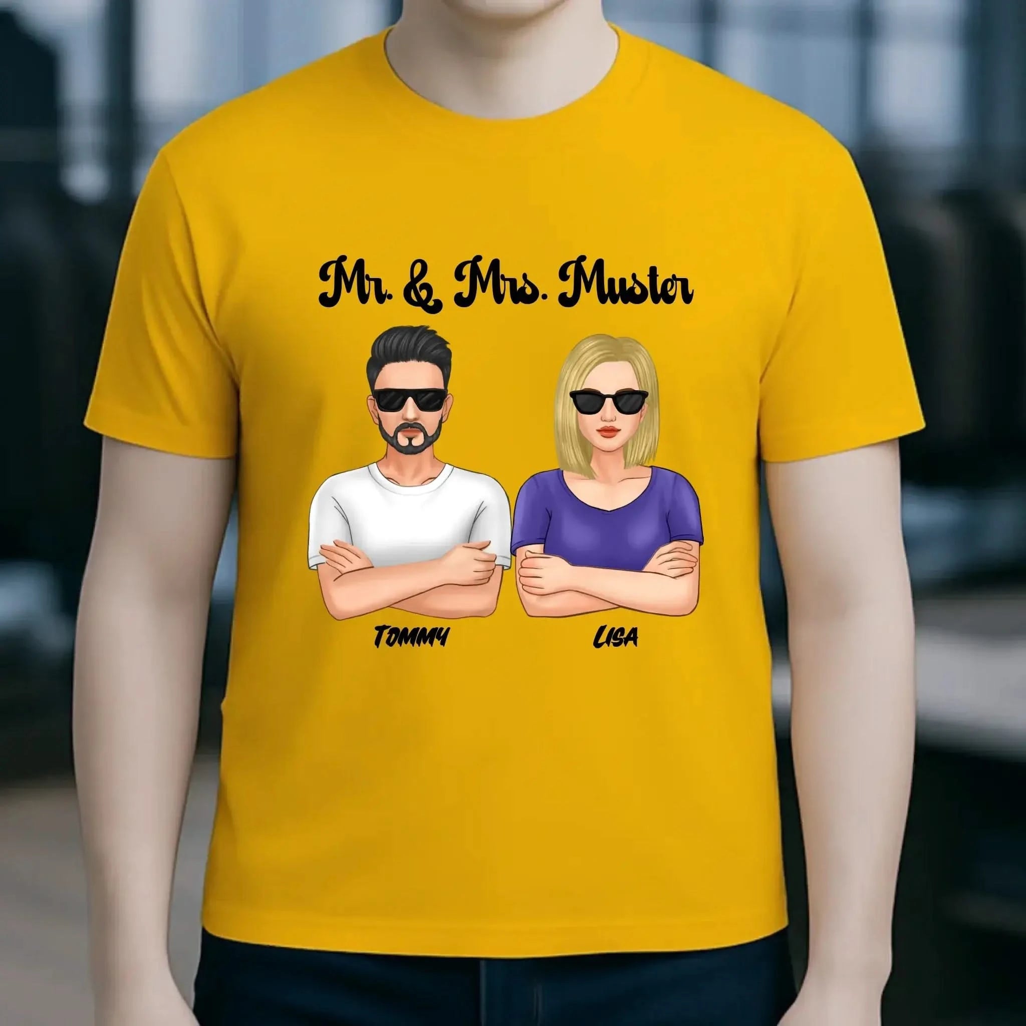 5in1: Cool Couple personalisierbar - Unisex Premium T-Shirt XS-5XL aus Bio-Baumwolle für Damen & Herren