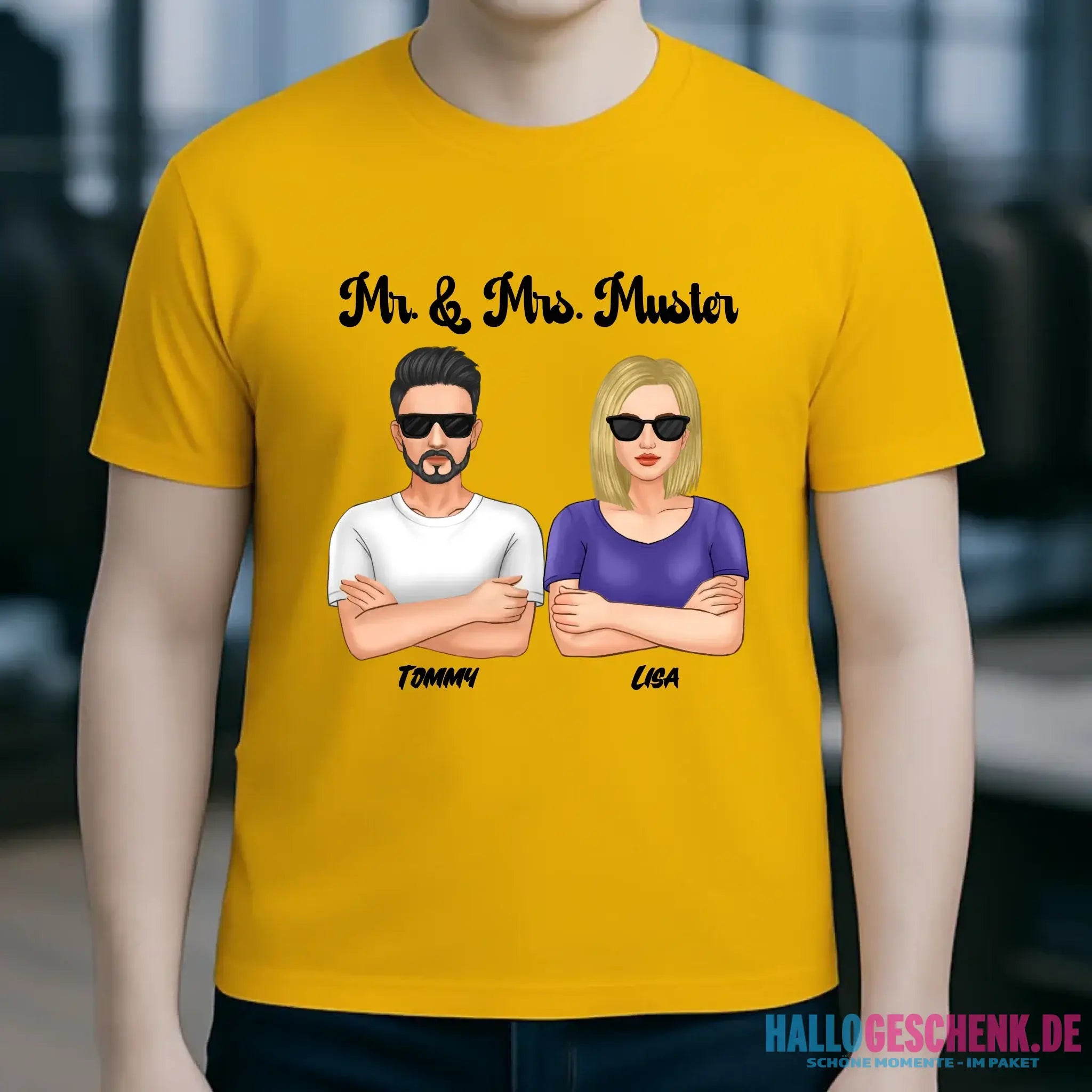 5in1: Cool Couple personalisierbar - Unisex Premium T-Shirt XS-5XL aus Bio-Baumwolle für Damen & Herren