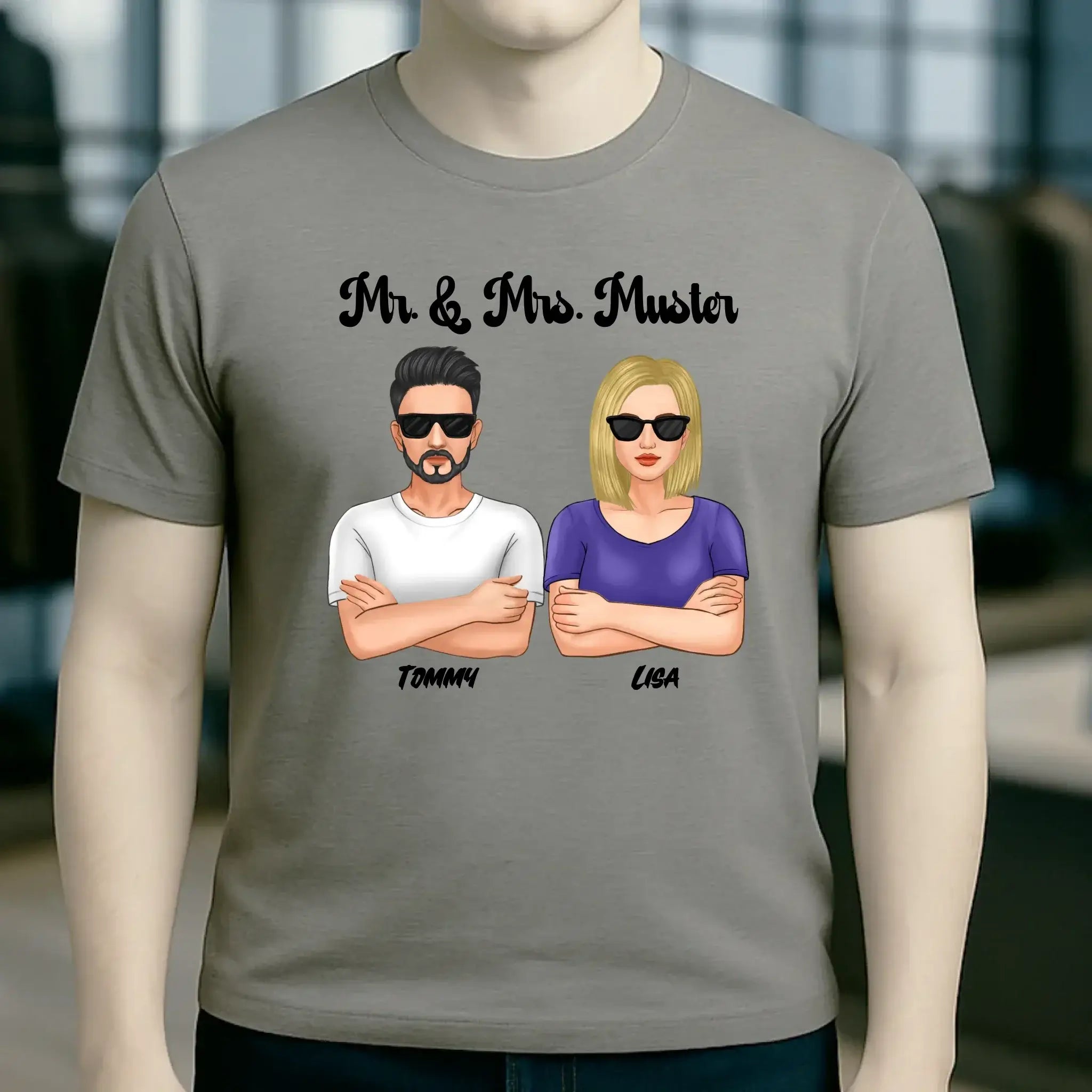 5in1: Cool Couple personalisierbar - Unisex Premium T-Shirt XS-5XL aus Bio-Baumwolle für Damen & Herren