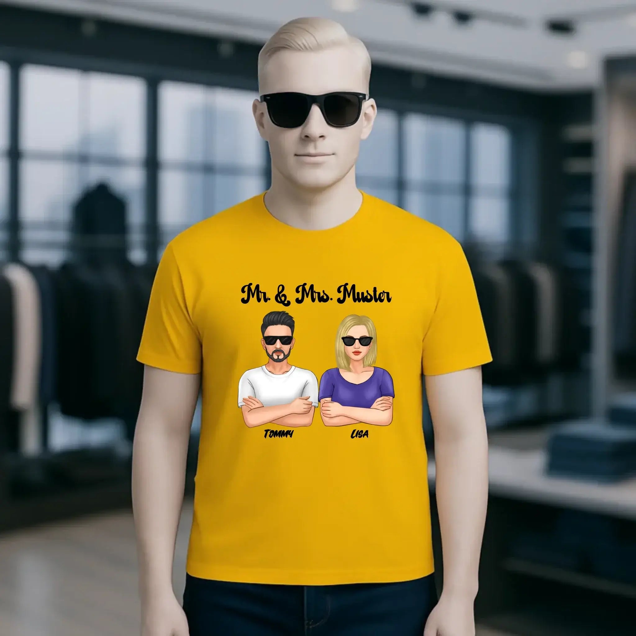 5in1: Cool Couple personalisierbar - Unisex Premium T-Shirt XS-5XL aus Bio-Baumwolle für Damen & Herren