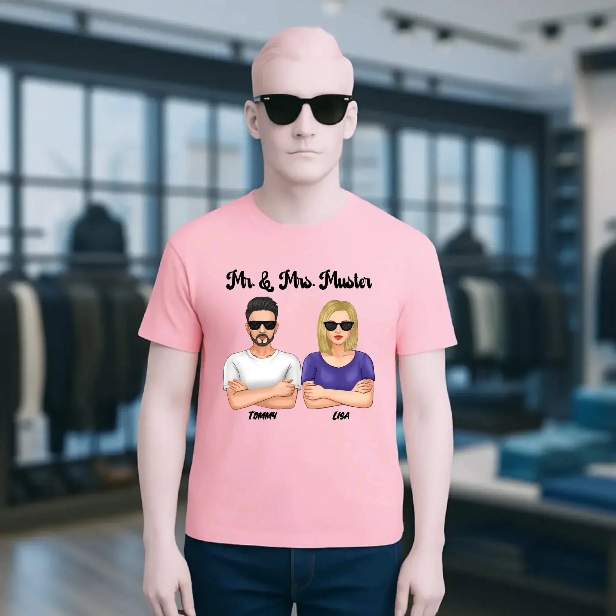 5in1: Cool Couple personalisierbar - Unisex Premium T-Shirt XS-5XL aus Bio-Baumwolle für Damen & Herren