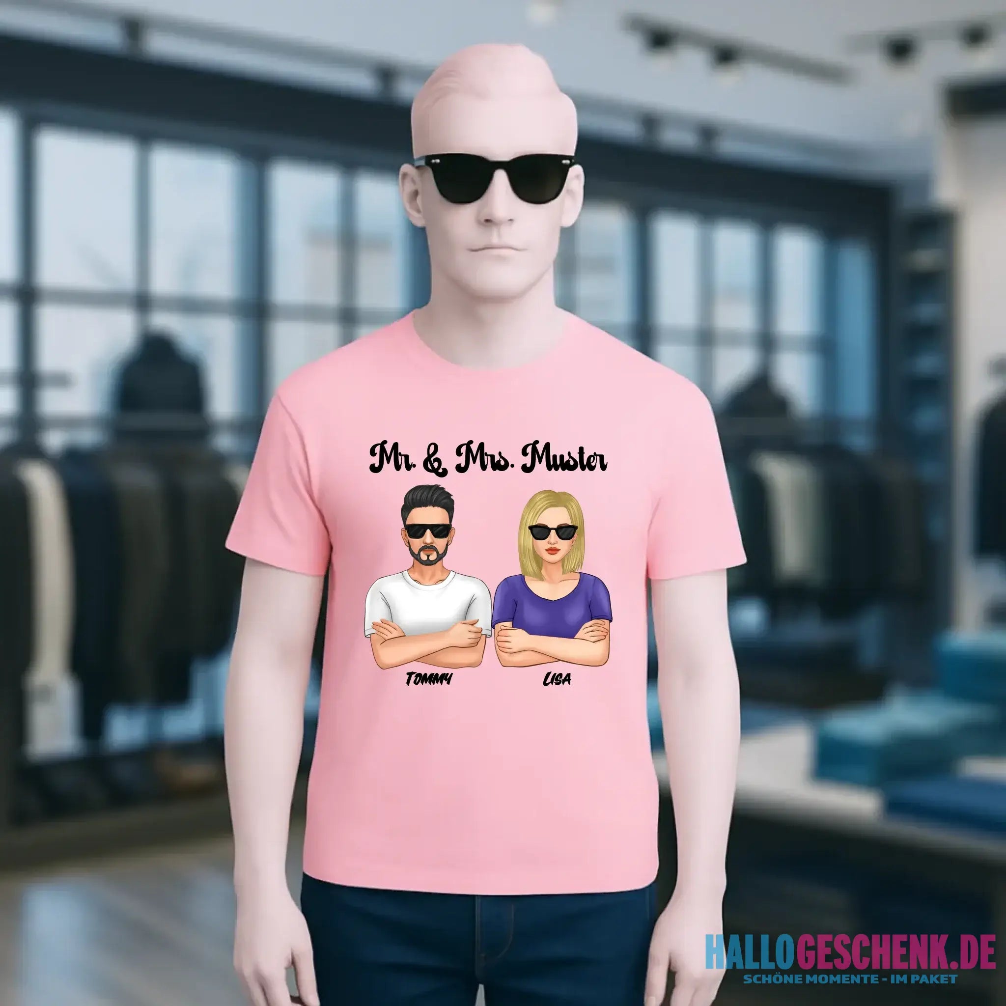 5in1: Cool Couple personalisierbar - Unisex Premium T-Shirt XS-5XL aus Bio-Baumwolle für Damen & Herren