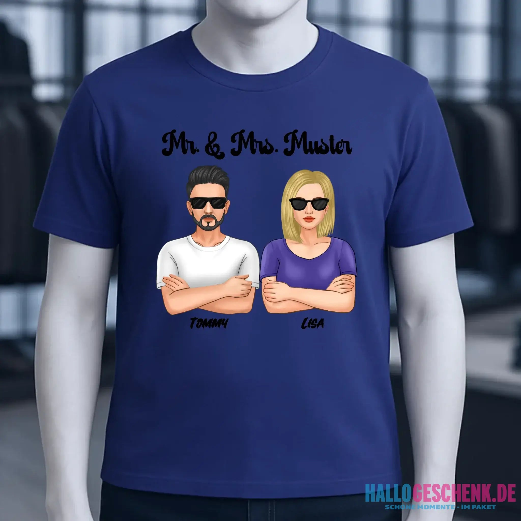 5in1: Cool Couple personalisierbar - Unisex Premium T-Shirt XS-5XL aus Bio-Baumwolle für Damen & Herren