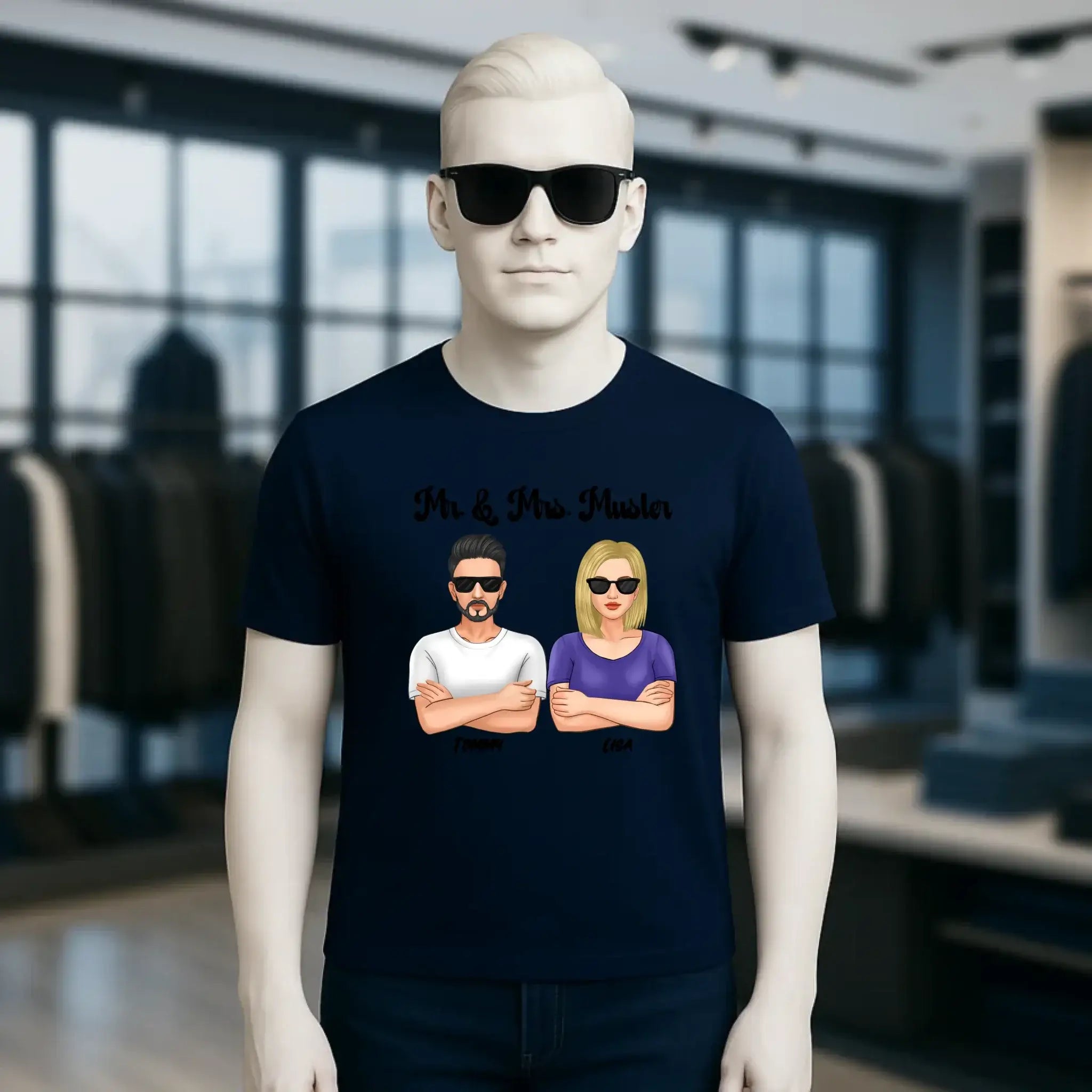 5in1: Cool Couple personalisierbar - Unisex Premium T-Shirt XS-5XL aus Bio-Baumwolle für Damen & Herren