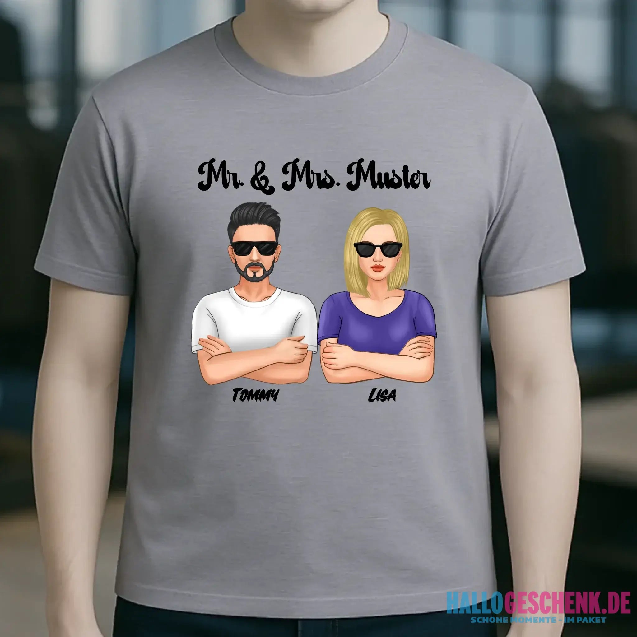 5in1: Cool Couple personalisierbar - Unisex Premium T-Shirt XS-5XL aus Bio-Baumwolle für Damen & Herren