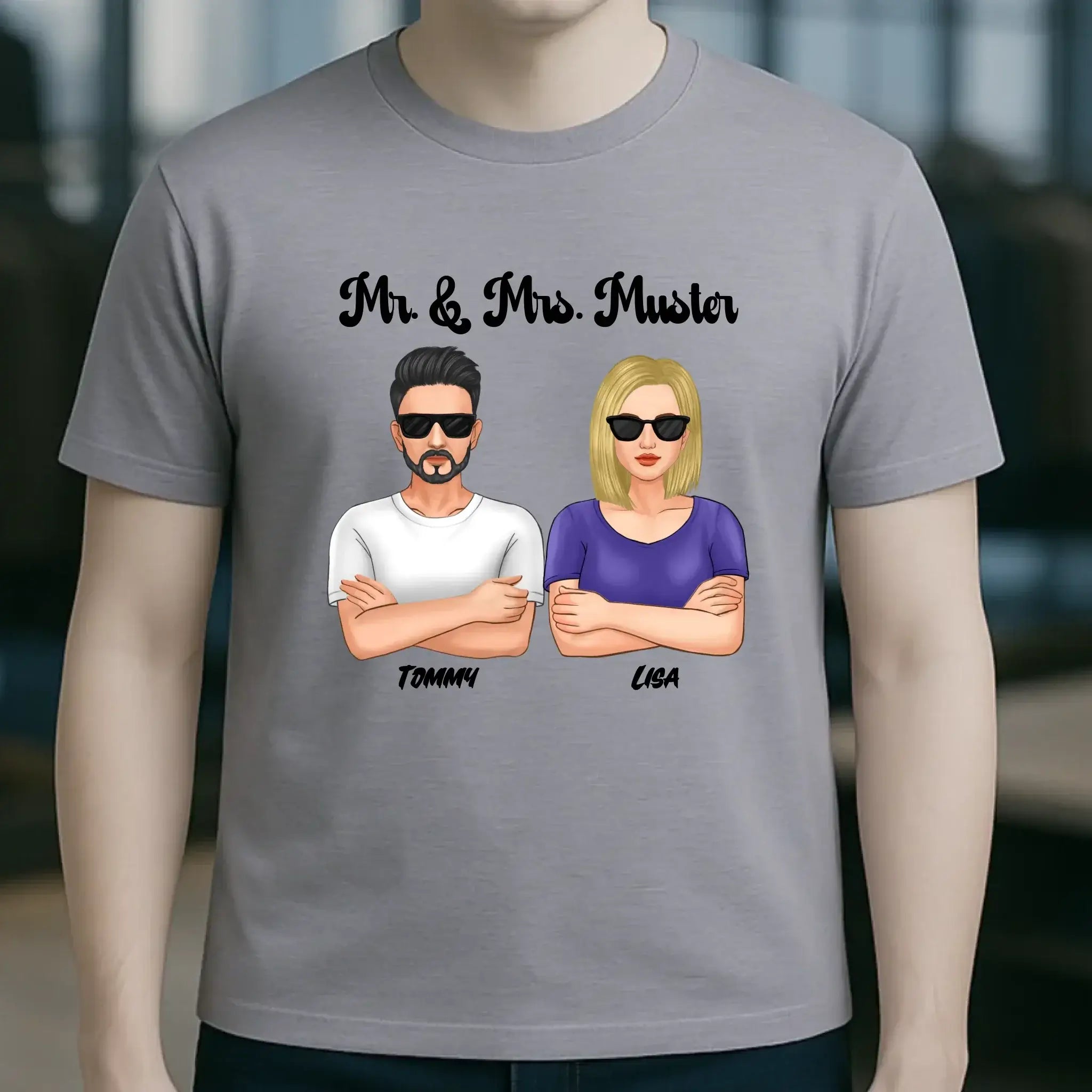 5in1: Cool Couple personalisierbar - Unisex Premium T-Shirt XS-5XL aus Bio-Baumwolle für Damen & Herren