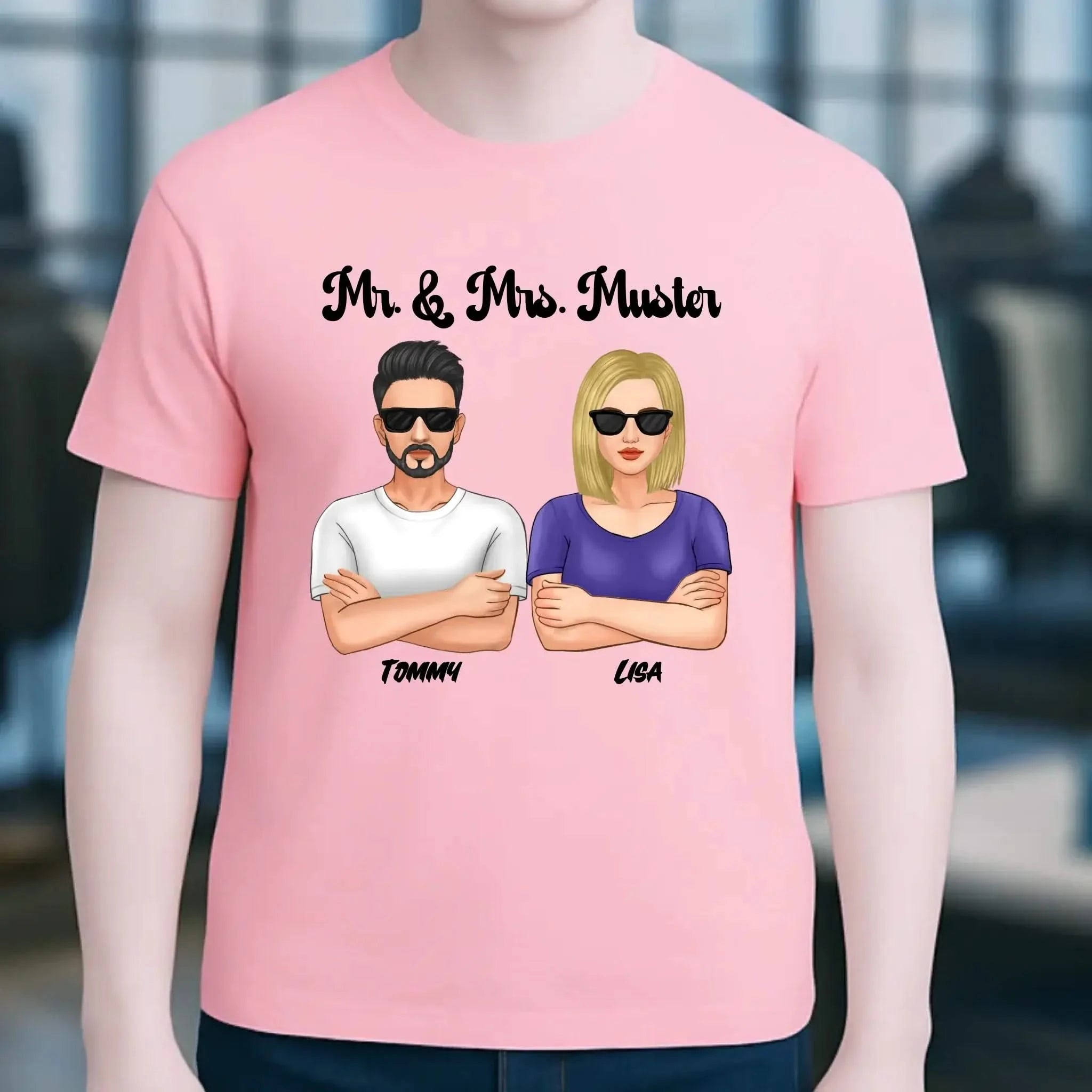 5in1: Cool Couple personalisierbar - Unisex Premium T-Shirt XS-5XL aus Bio-Baumwolle für Damen & Herren