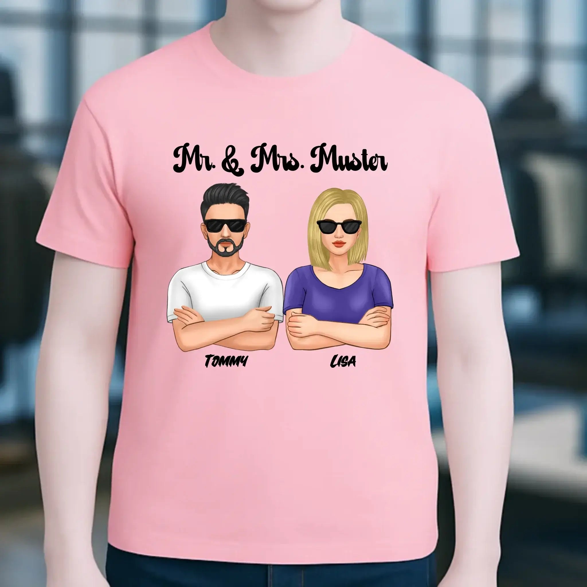 5in1: Cool Couple personalisierbar - Unisex Premium T-Shirt XS-5XL aus Bio-Baumwolle für Damen & Herren